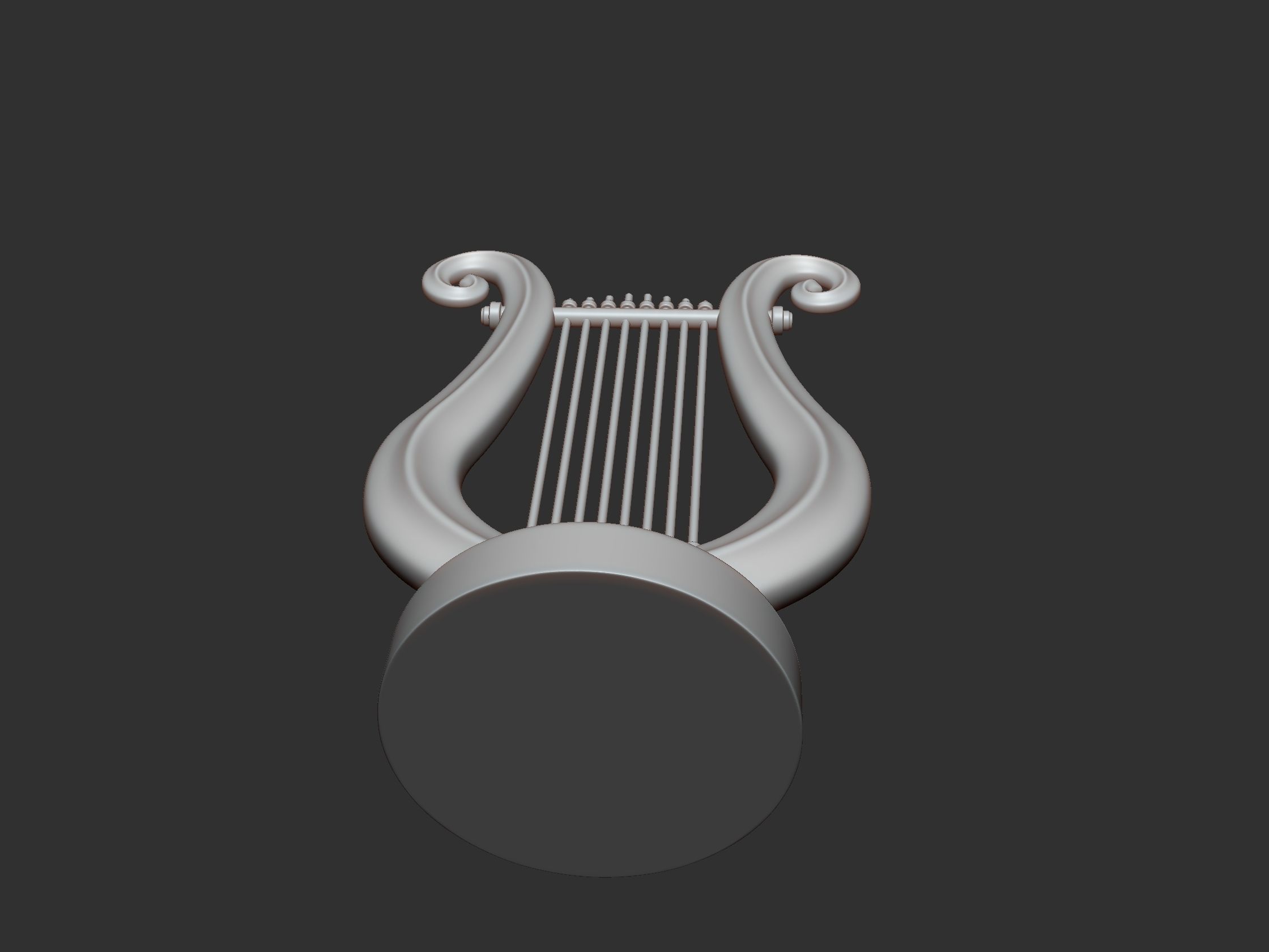 Golden Lyre 3D print model_4