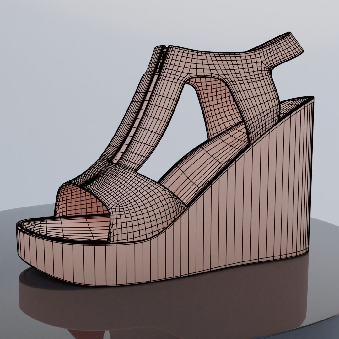 High Heel Sandals V2 3D model_7