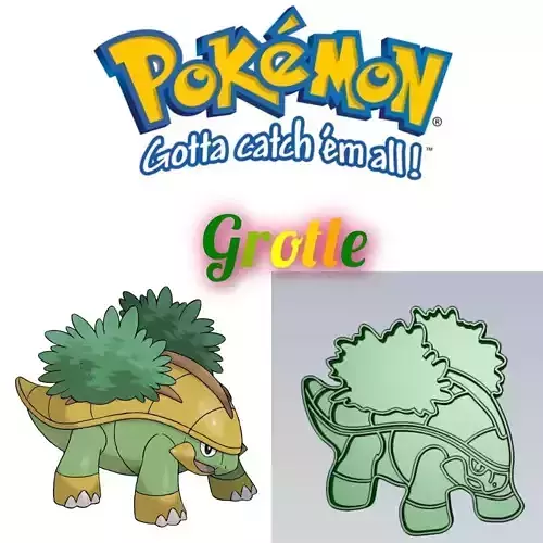 Amazing Pokemon Grotle Cookie Cutter Stamp Cake Decorating 