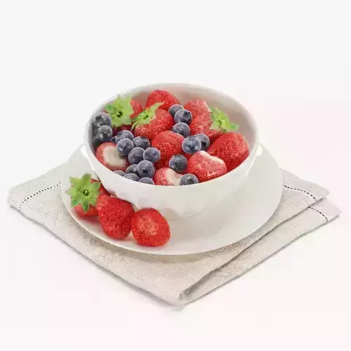 cup with berries 3D model