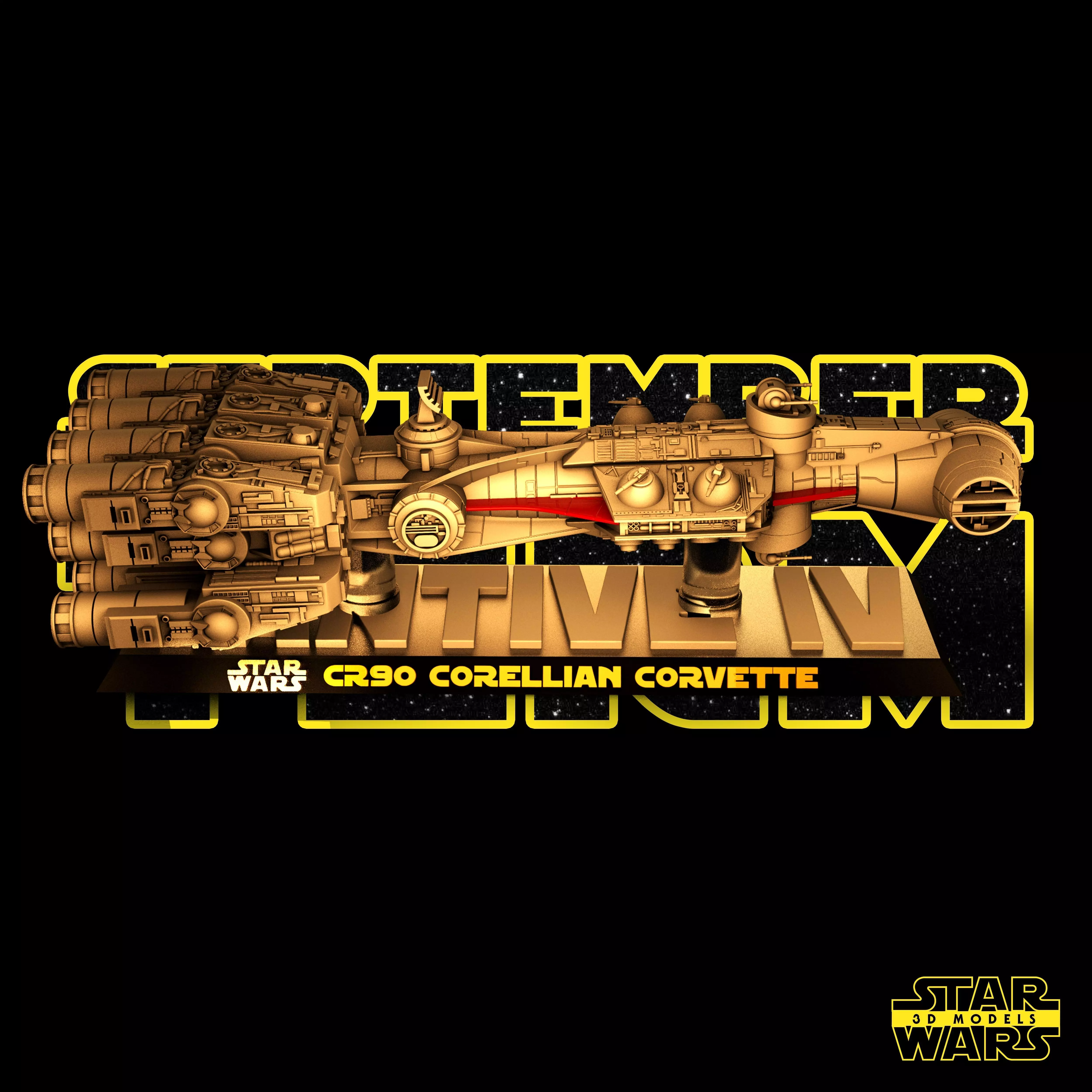 CR90 Corellian - Tested and Ready for 3D printing 3D print model_0