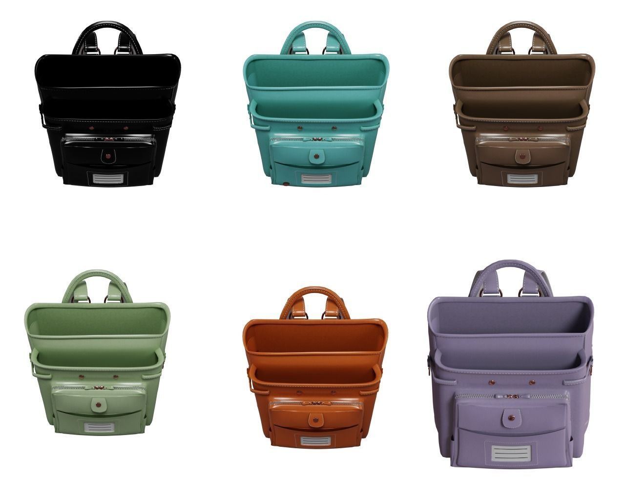 Student bag 3D Model Collection_3