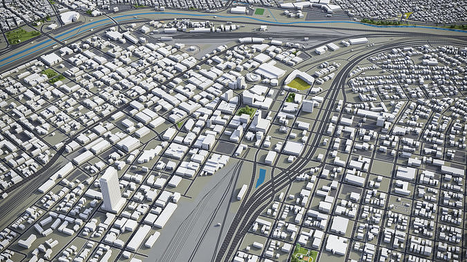 El Paso Ciudad Juarez Low-poly 3D model 6
