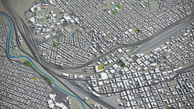 El Paso Ciudad Juarez Low-poly 3D model 7