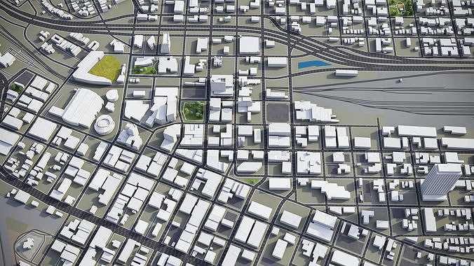 El Paso Ciudad Juarez Low-poly 3D model 3