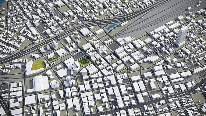 El Paso Ciudad Juarez Low-poly 3D model 4