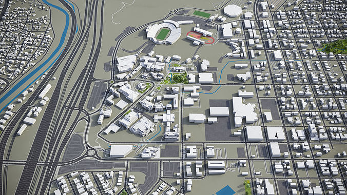 El Paso Ciudad Juarez Low-poly 3D model 5