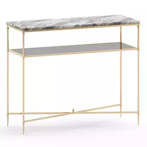 Fantasy C console table with marble top and gold frame