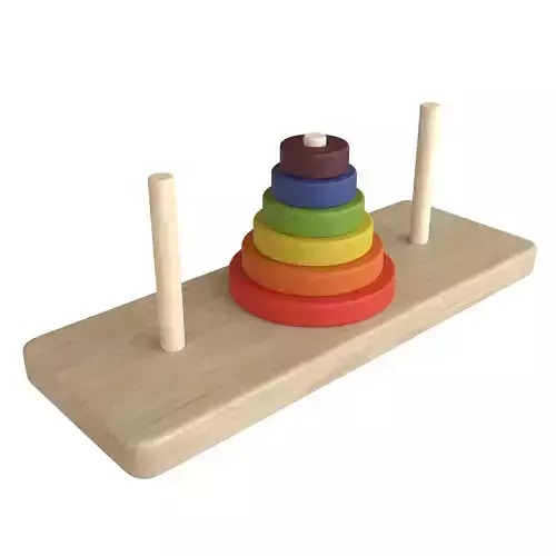 Tower of Hanoi Low-poly 3D model