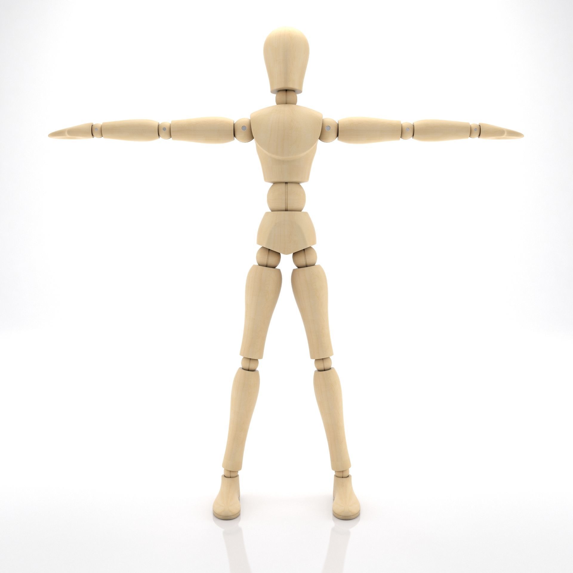 Dummy wooden mannequin 3D model_1