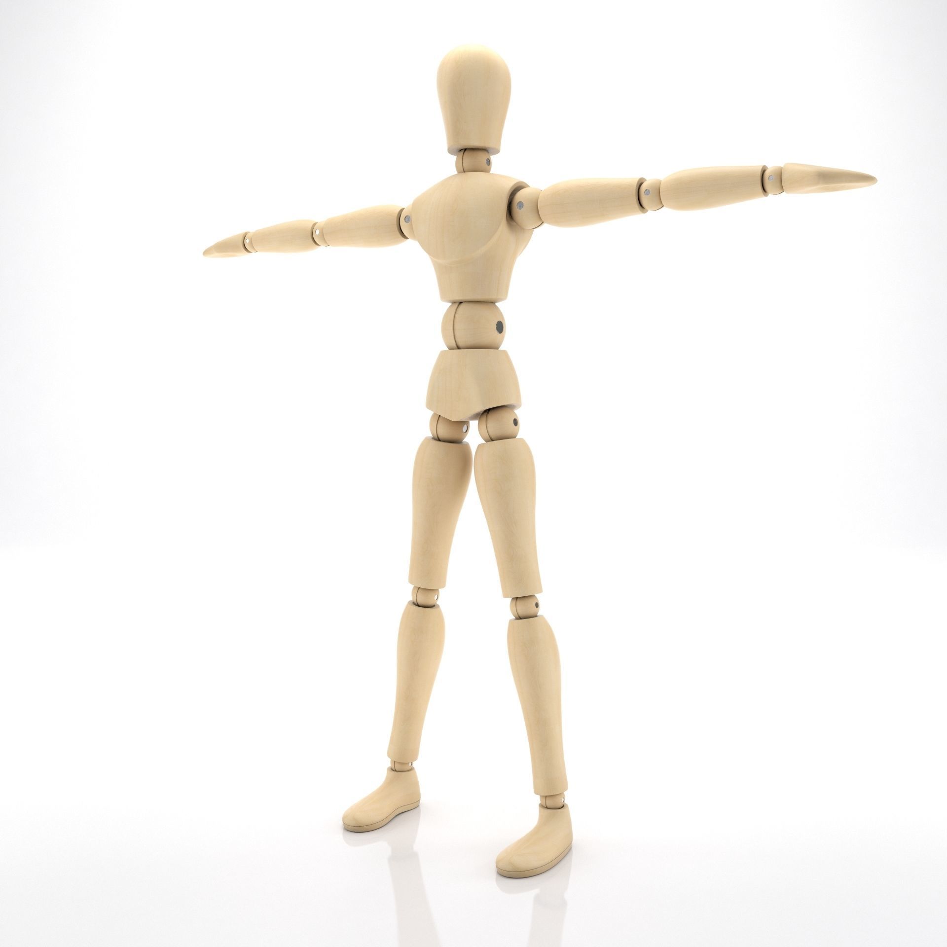 Dummy wooden mannequin 3D model_2