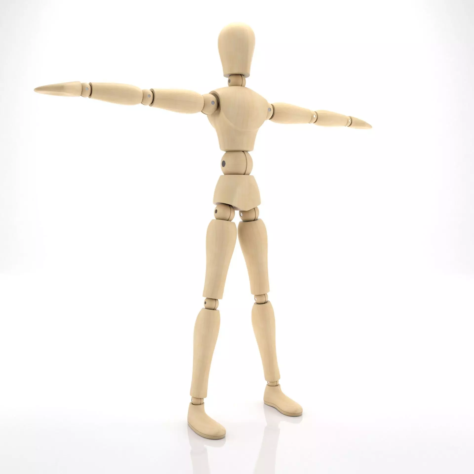 Dummy wooden mannequin 3D model_0