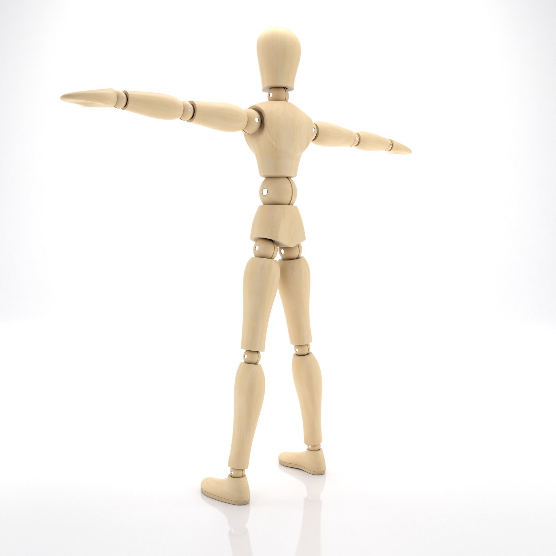 Dummy wooden mannequin 3D model_6