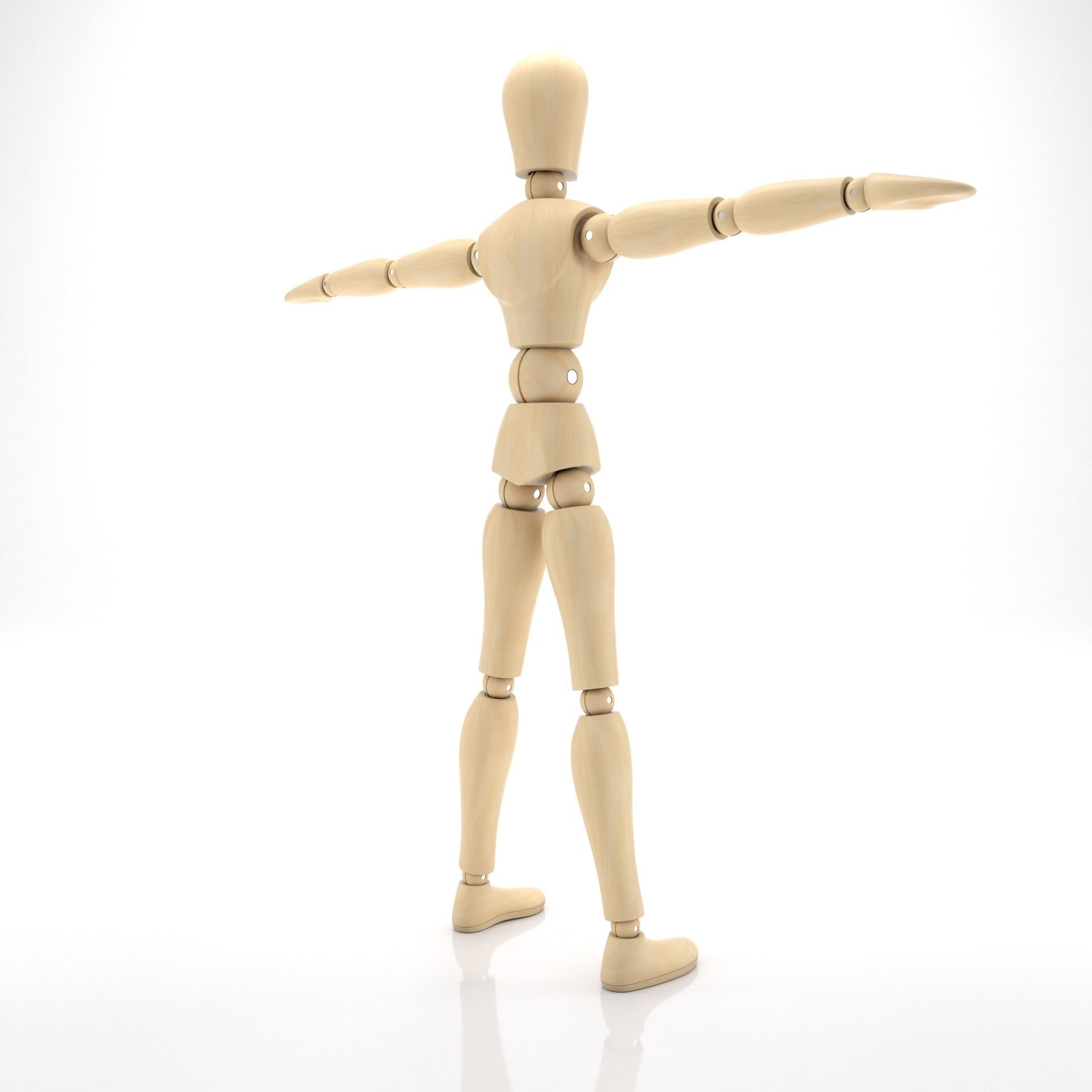 Dummy wooden mannequin 3D model_7