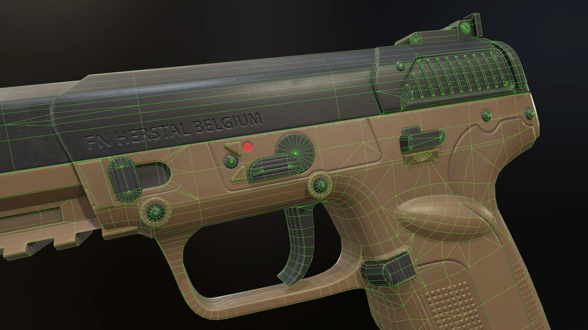 FN Five-seveN Low-poly 3D model_12