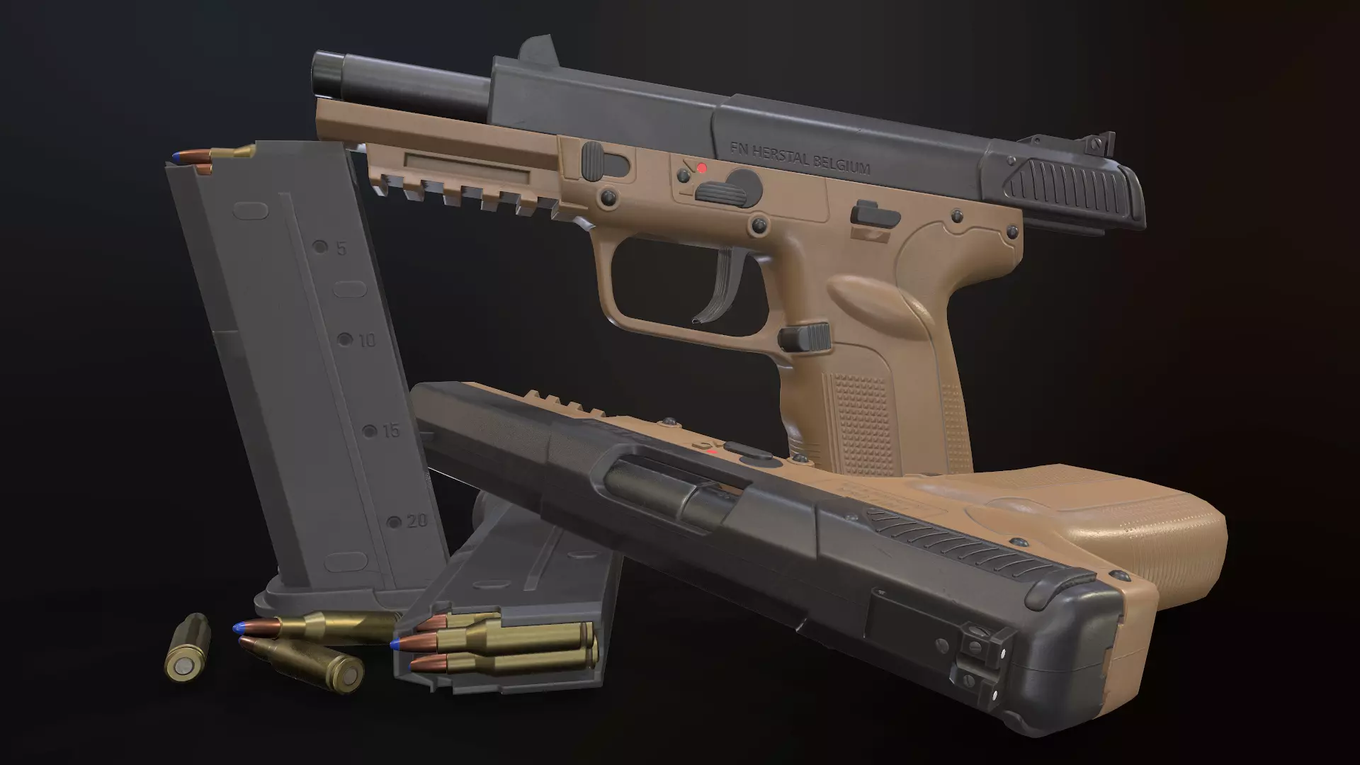 FN Five-seveN Low-poly 3D model_0