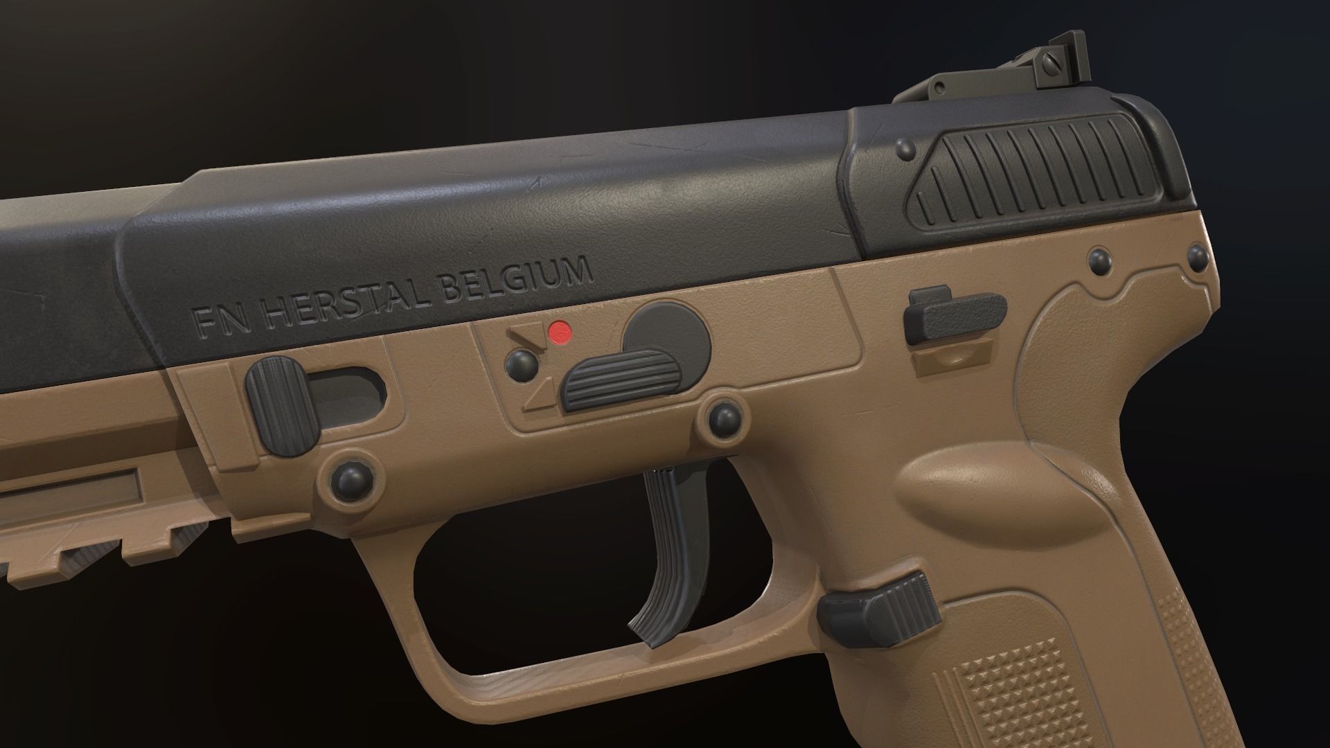 FN Five-seveN Low-poly 3D model_4