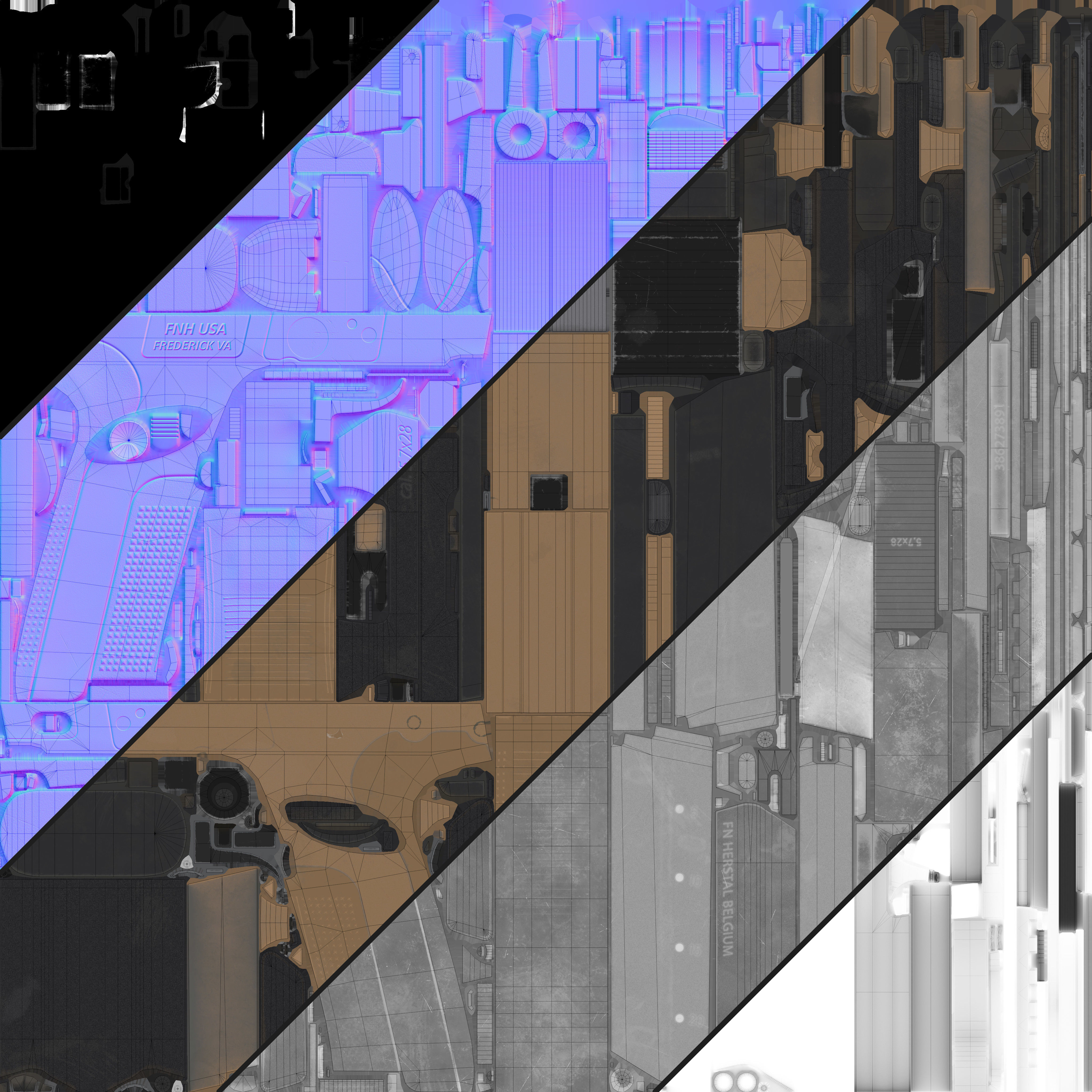 FN Five-seveN Low-poly 3D model_16