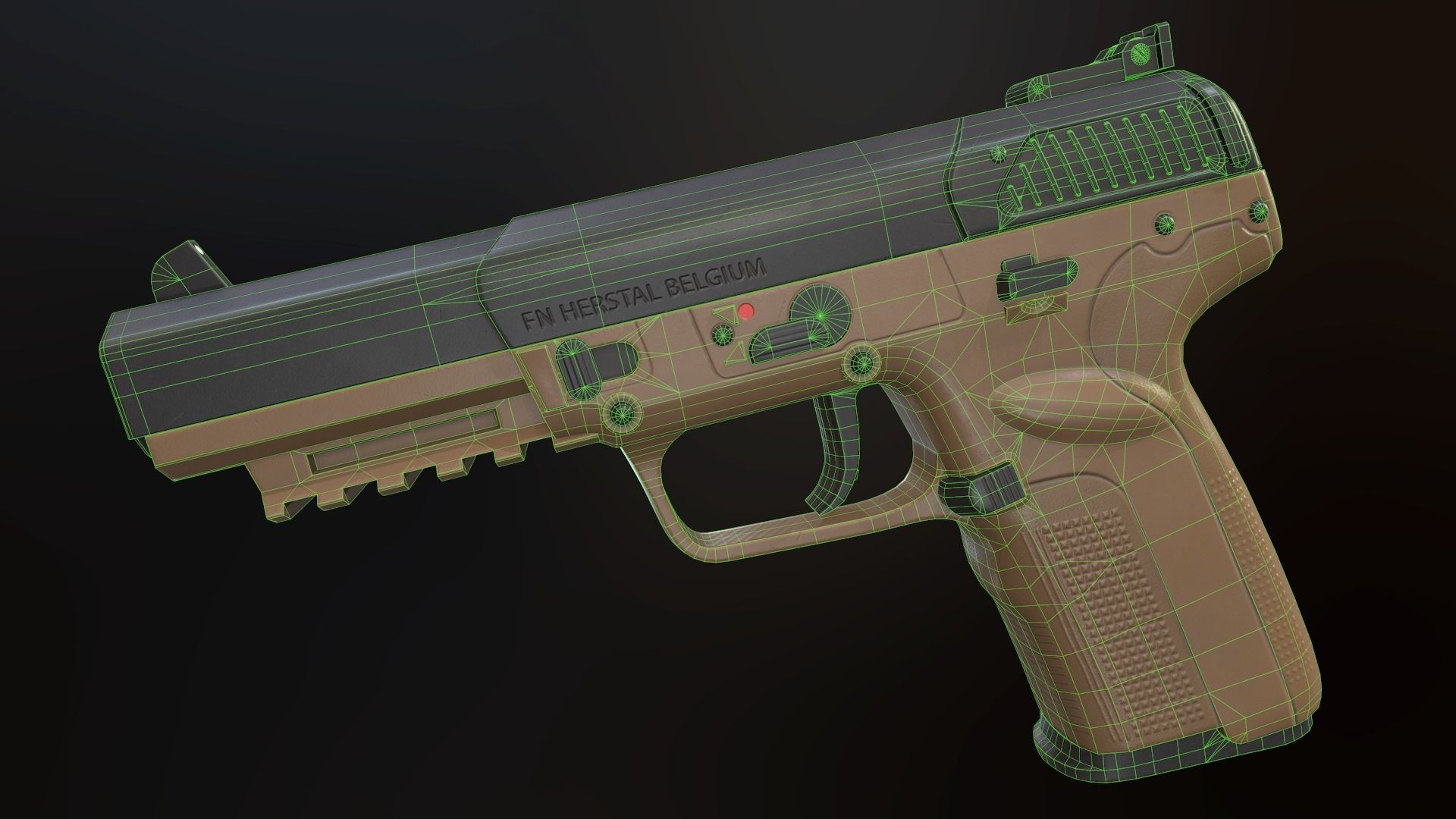 FN Five-seveN Low-poly 3D model_11