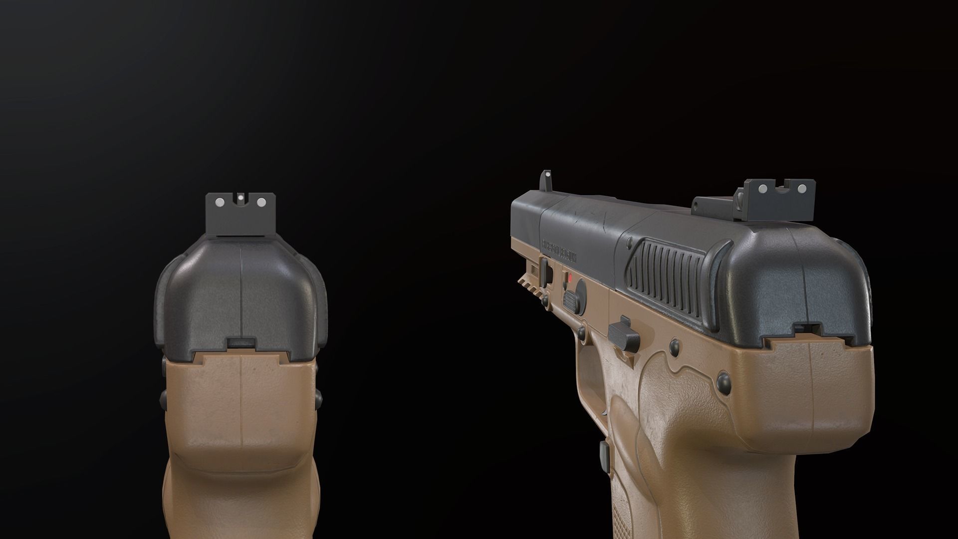 FN Five-seveN Low-poly 3D model_6