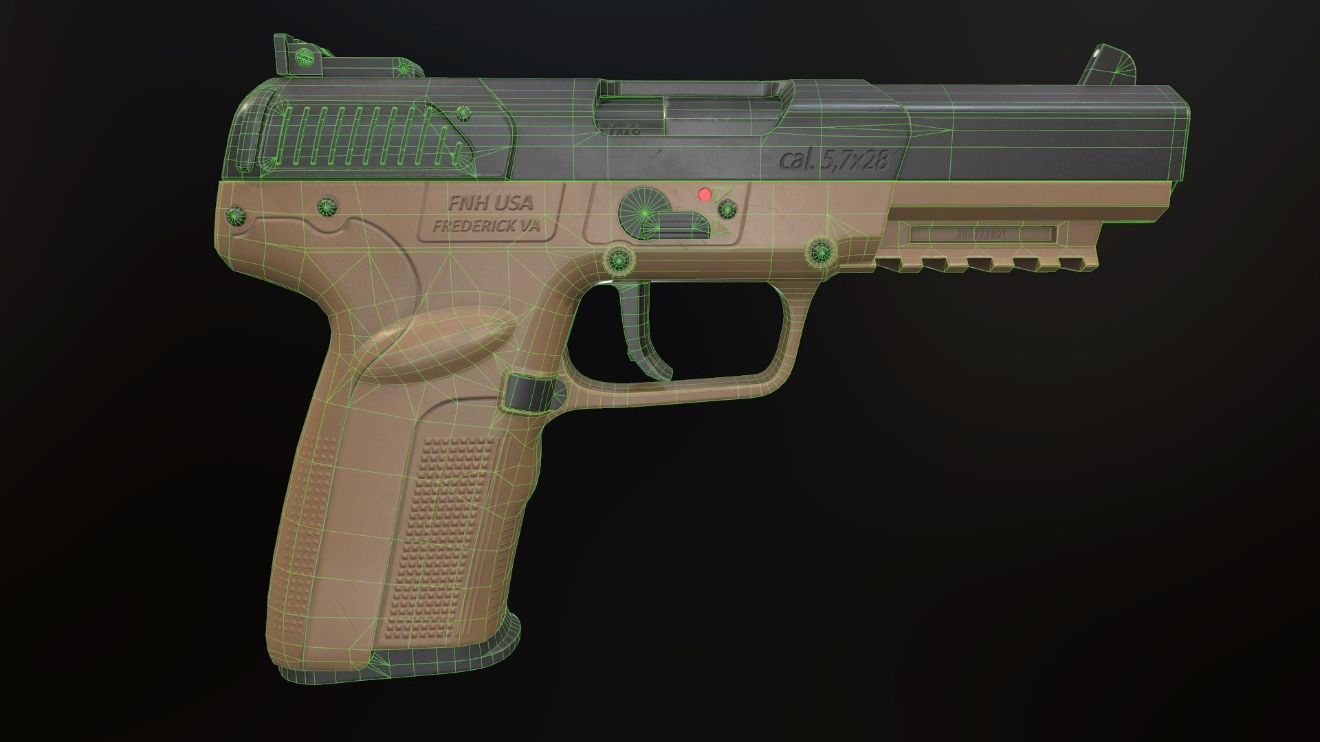 FN Five-seveN Low-poly 3D model_9