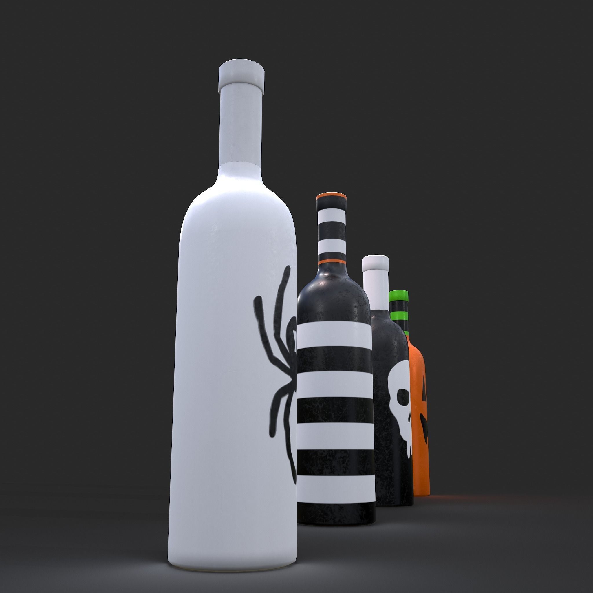 Halloween Themed Bottles Low-poly 3D model_24