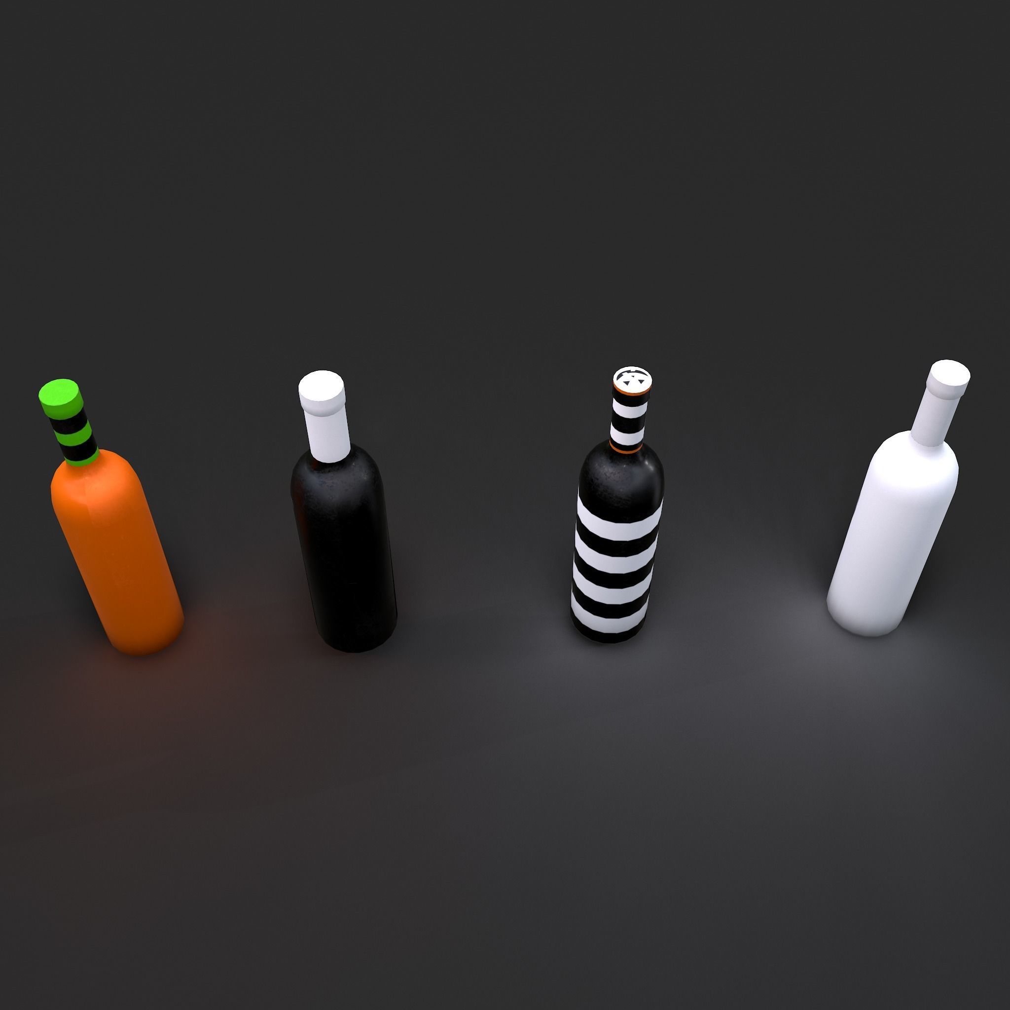 Halloween Themed Bottles Low-poly 3D model_22