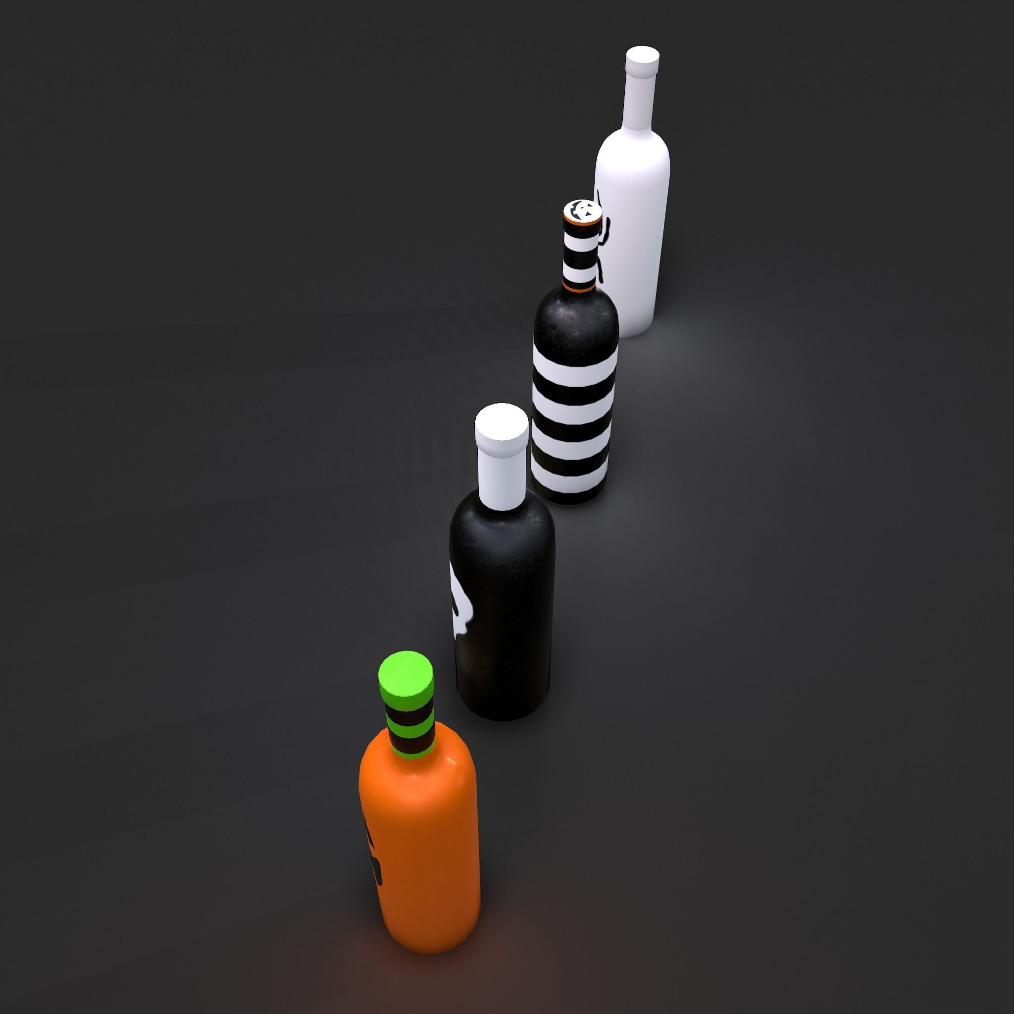 Halloween Themed Bottles Low-poly 3D model_18