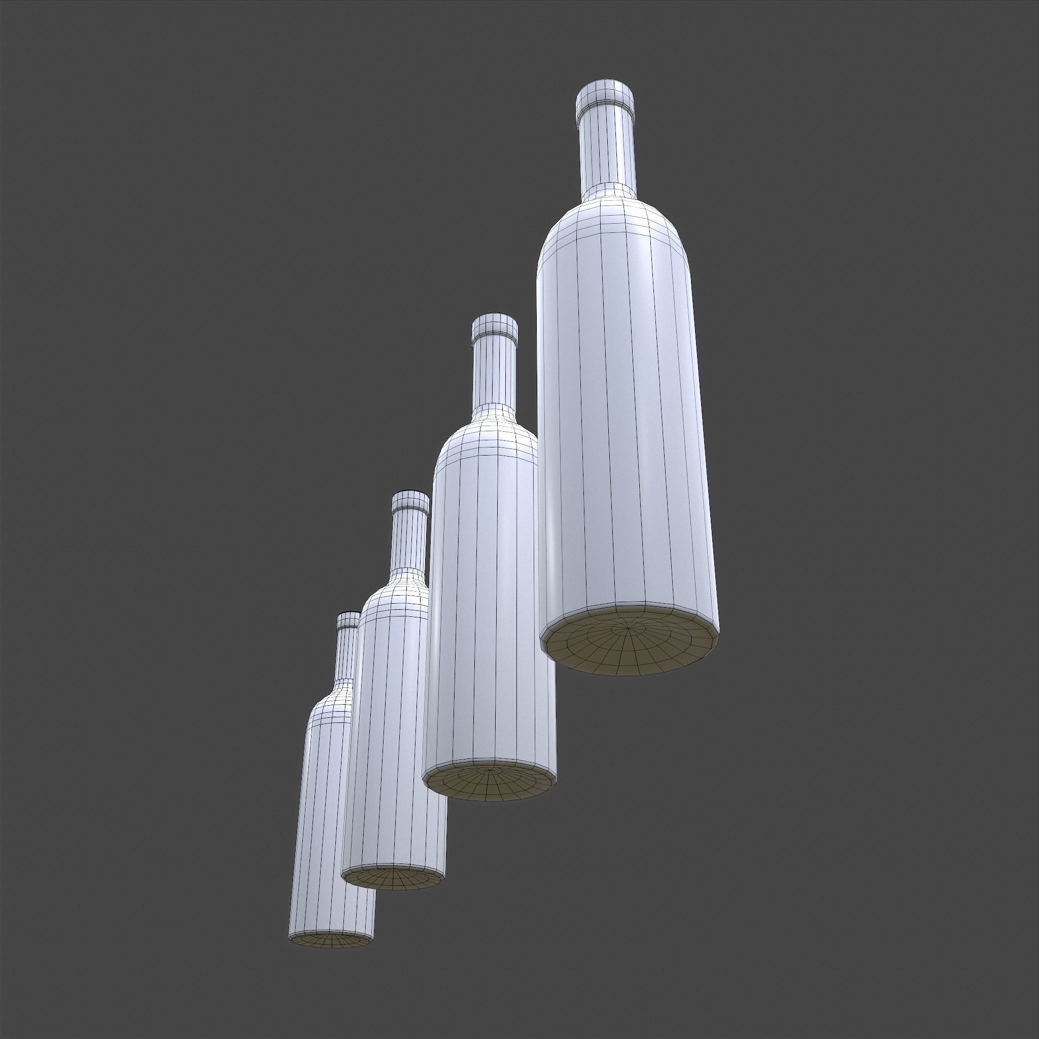 Halloween Themed Bottles Low-poly 3D model_47