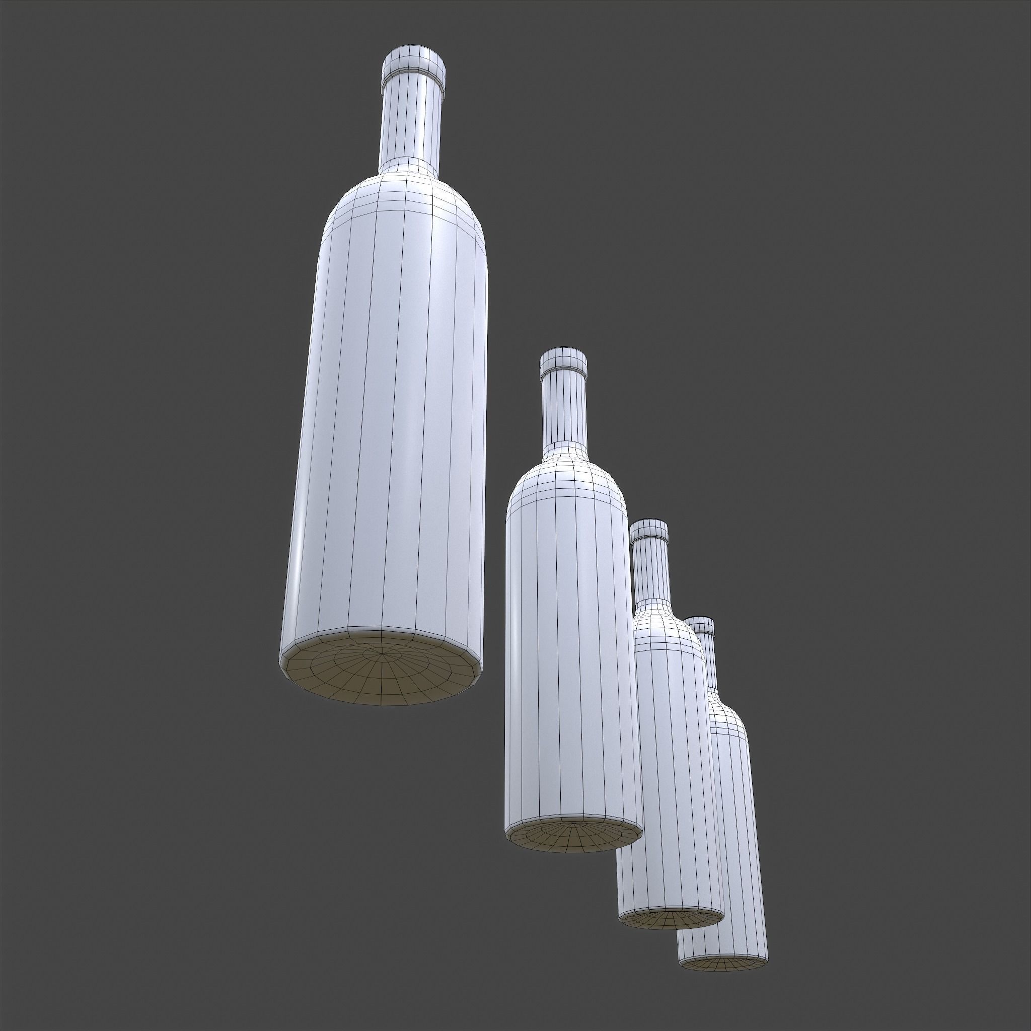 Halloween Themed Bottles Low-poly 3D model_45