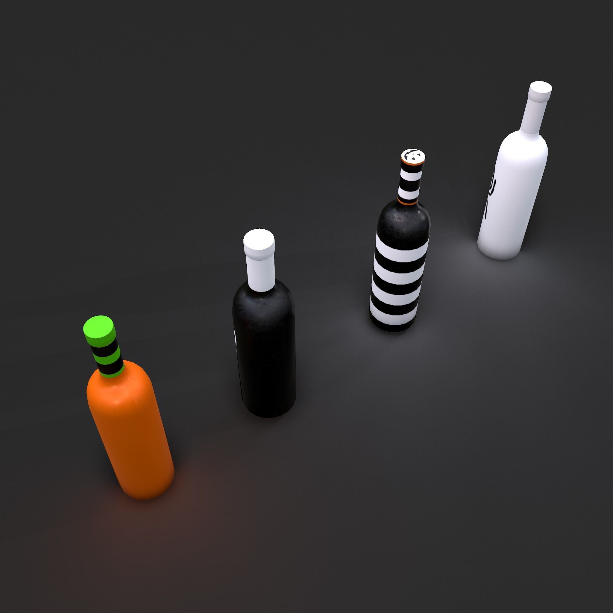 Halloween Themed Bottles Low-poly 3D model_21