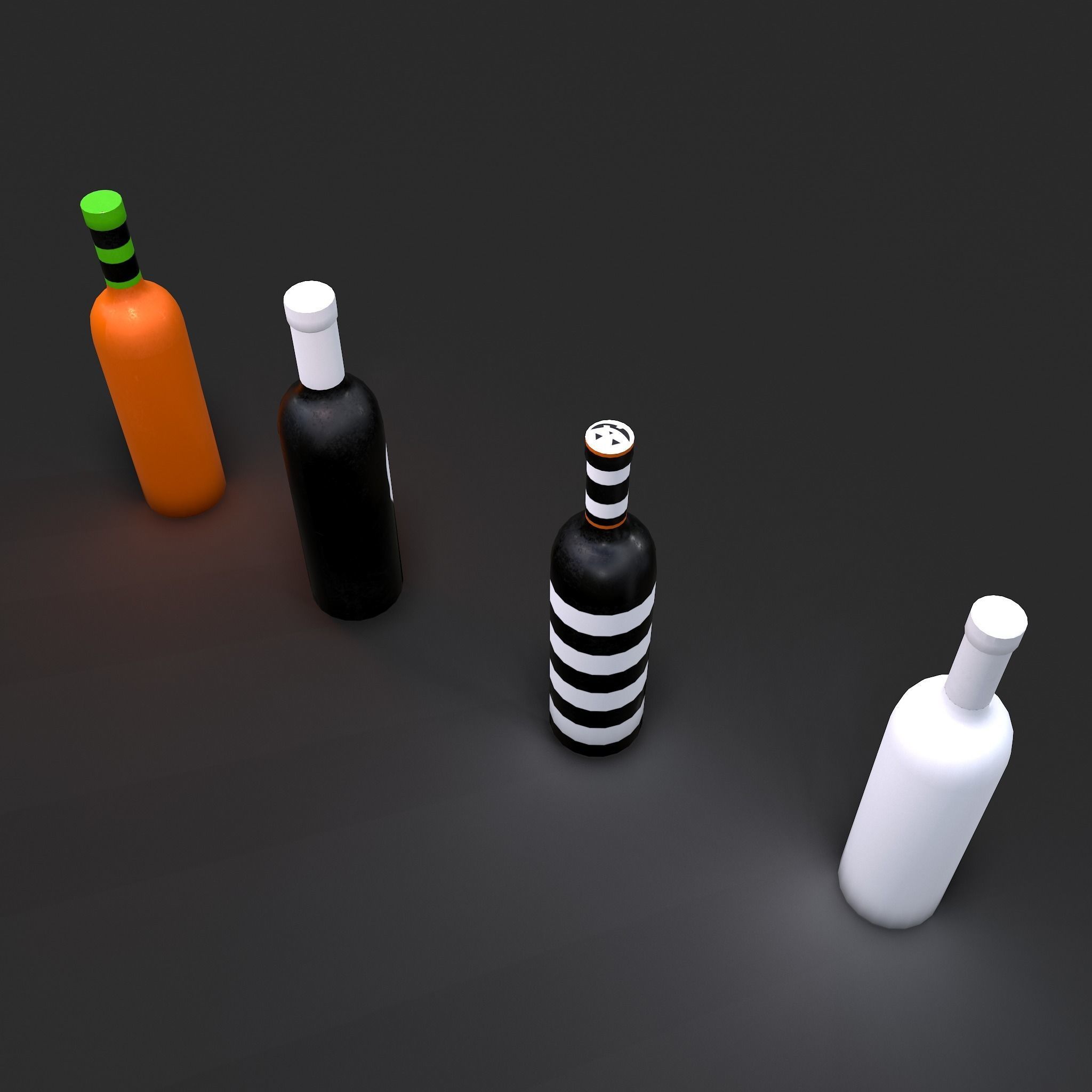 Halloween Themed Bottles Low-poly 3D model_13