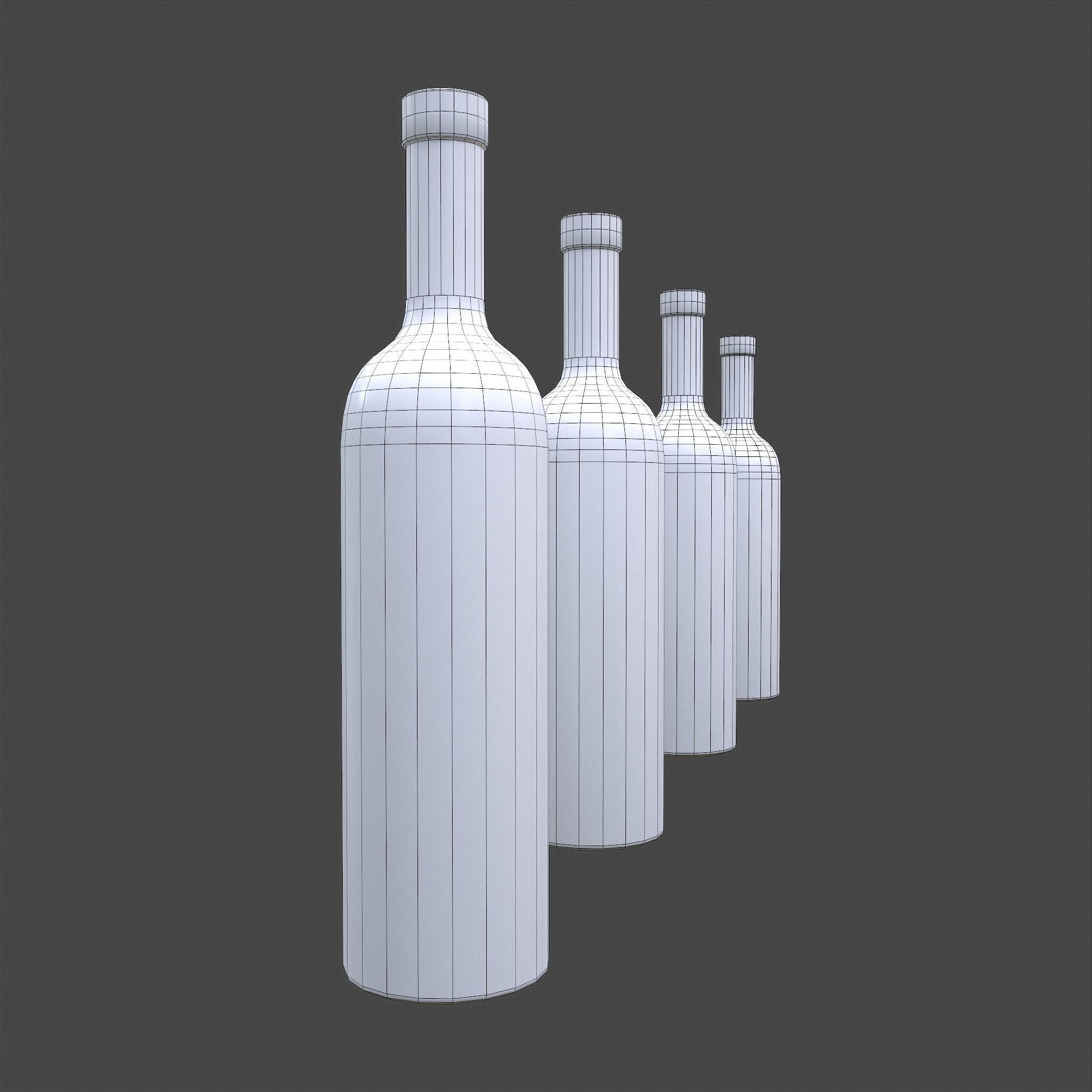 Halloween Themed Bottles Low-poly 3D model_42