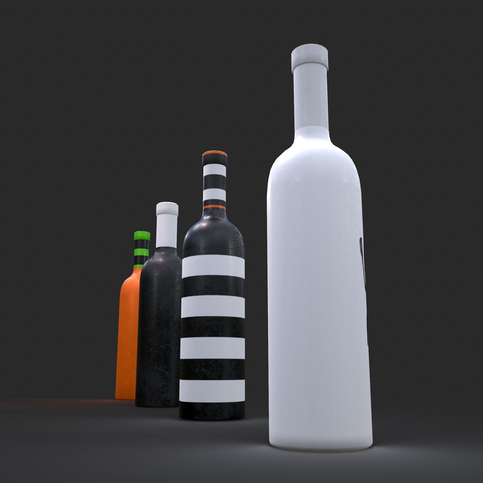 Halloween Themed Bottles Low-poly 3D model_26