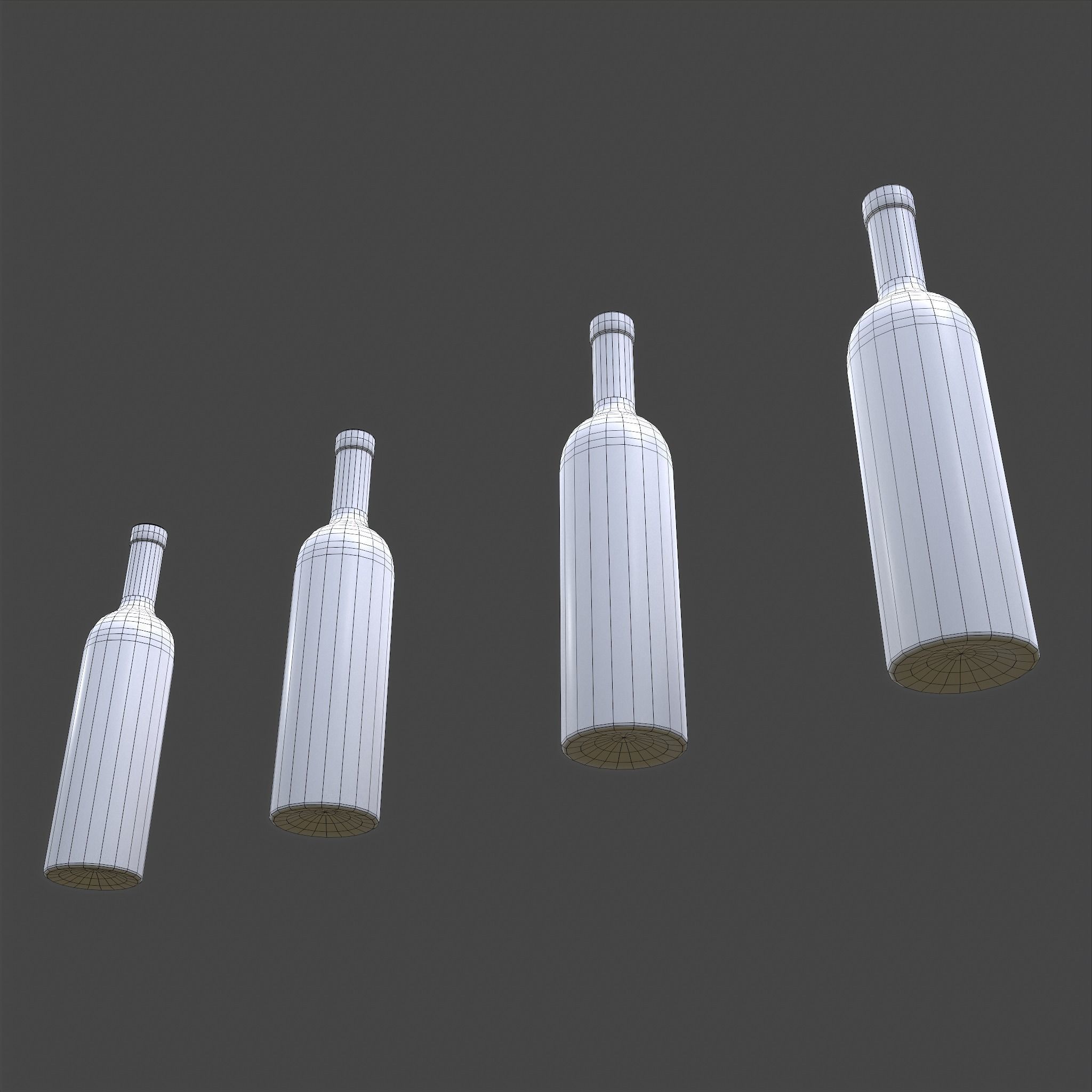 Halloween Themed Bottles Low-poly 3D model_43
