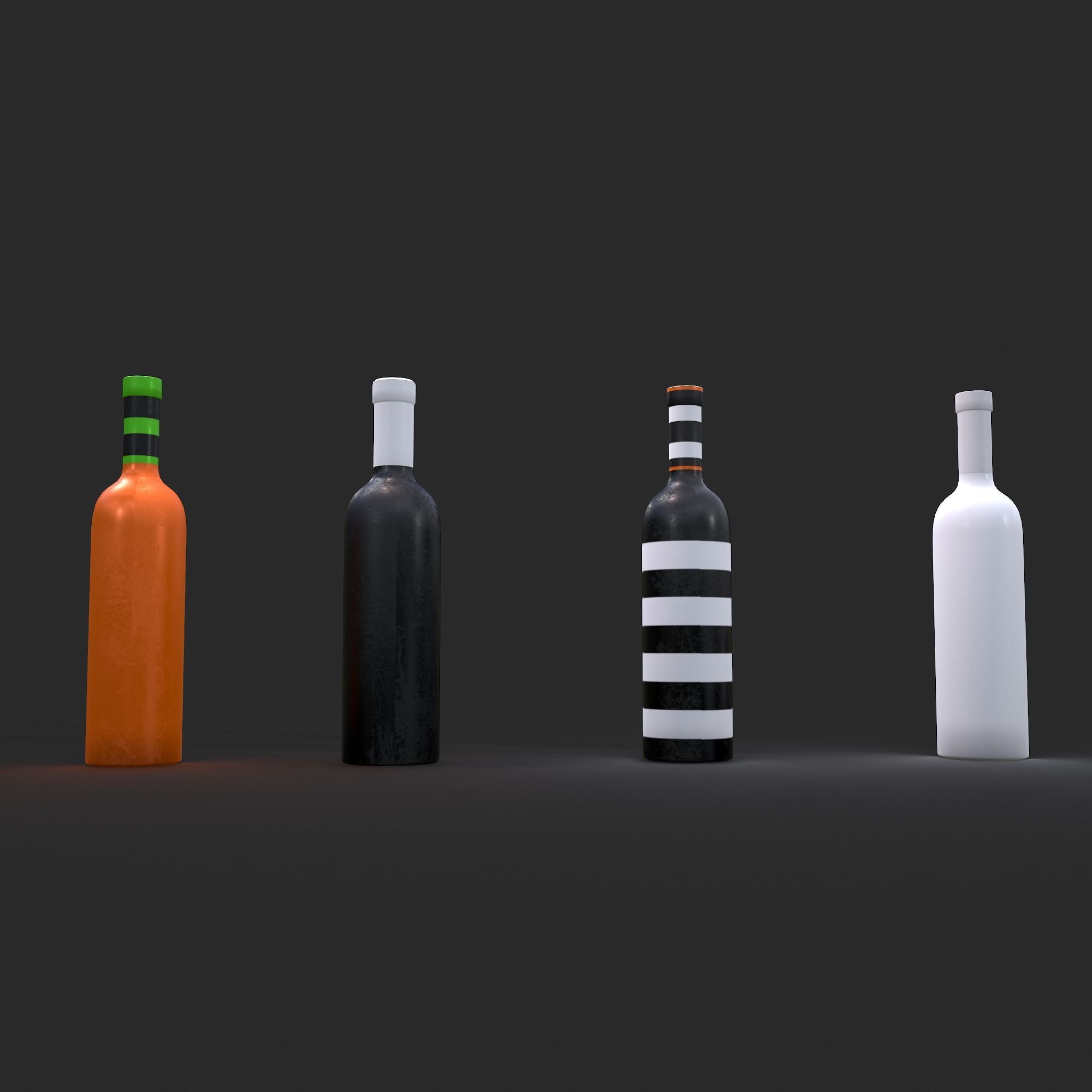 Halloween Themed Bottles Low-poly 3D model_27