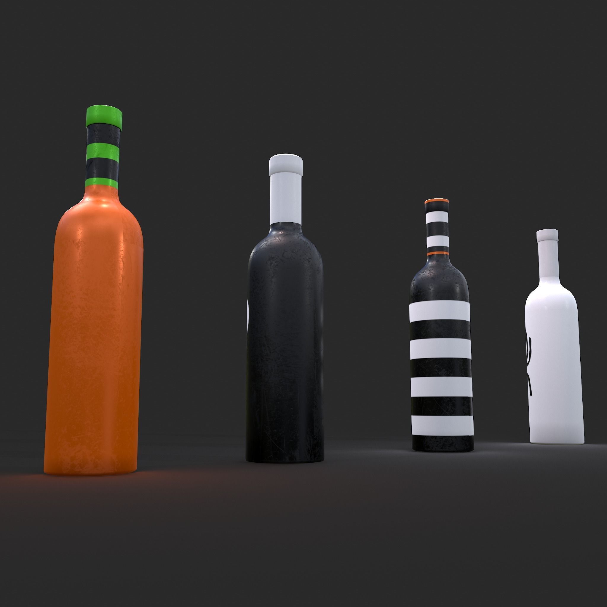 Halloween Themed Bottles Low-poly 3D model_28