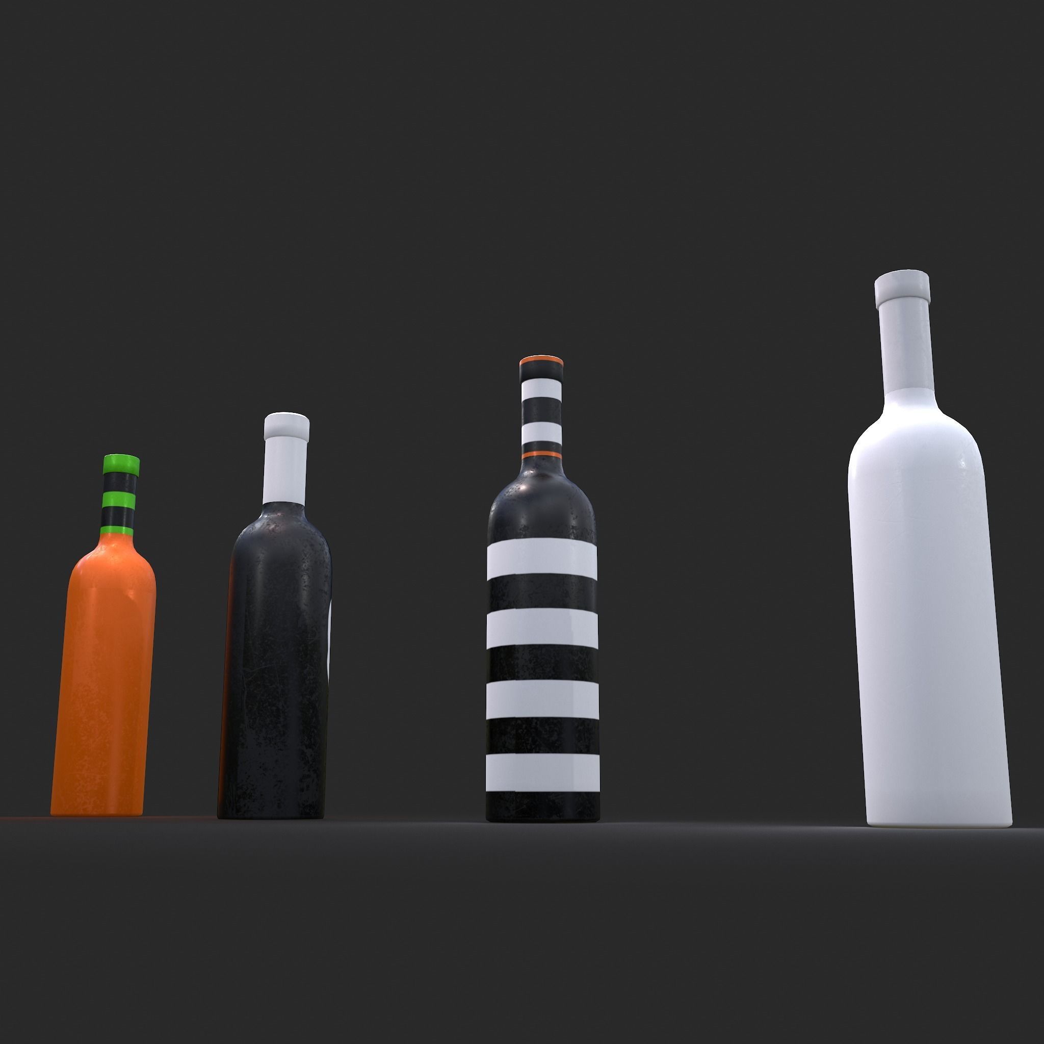 Halloween Themed Bottles Low-poly 3D model_23