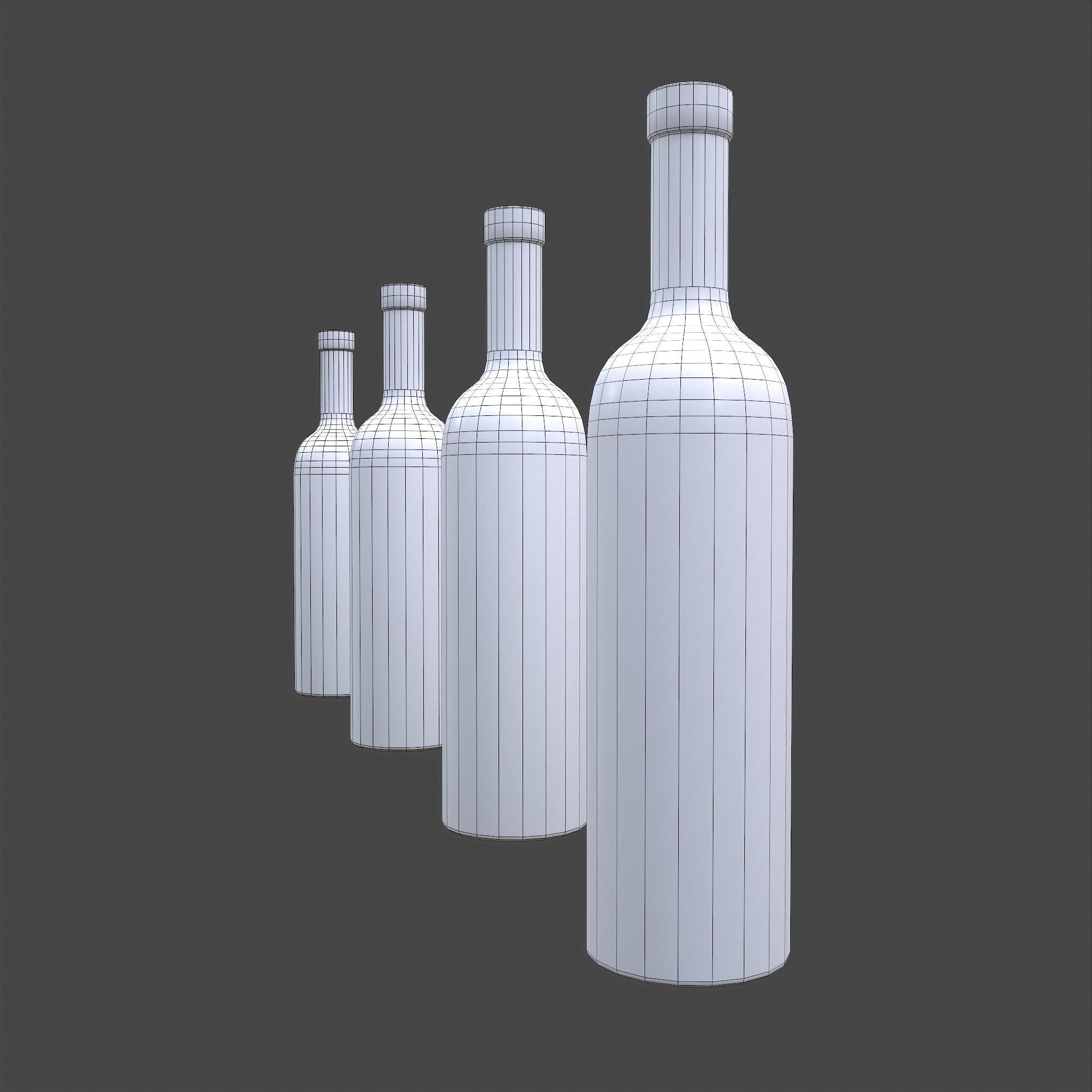 Halloween Themed Bottles Low-poly 3D model_53