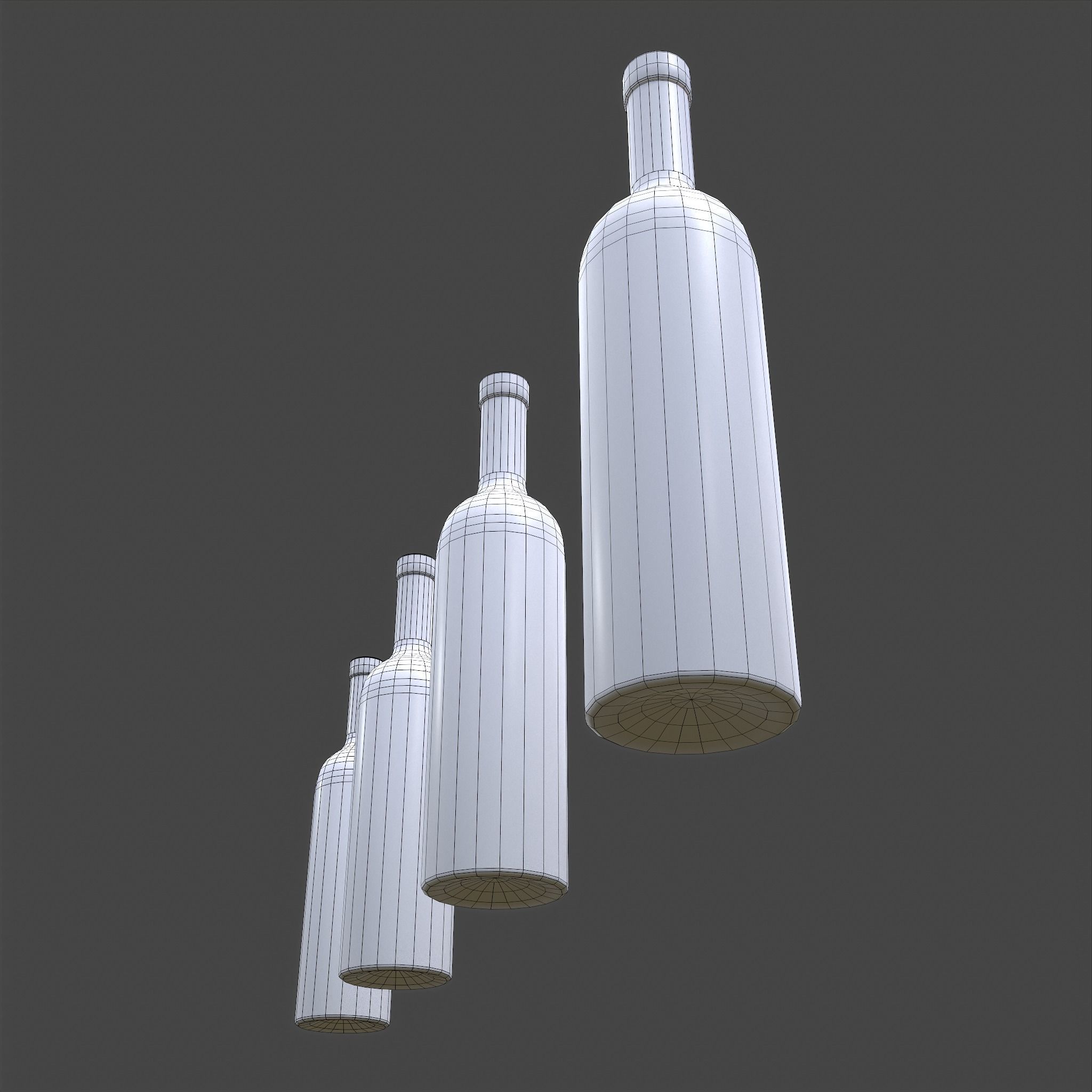 Halloween Themed Bottles Low-poly 3D model_37