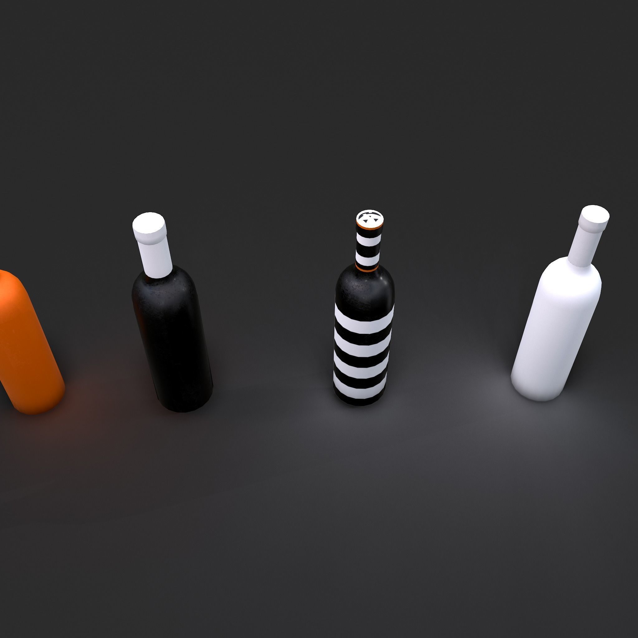 Halloween Themed Bottles Low-poly 3D model_12