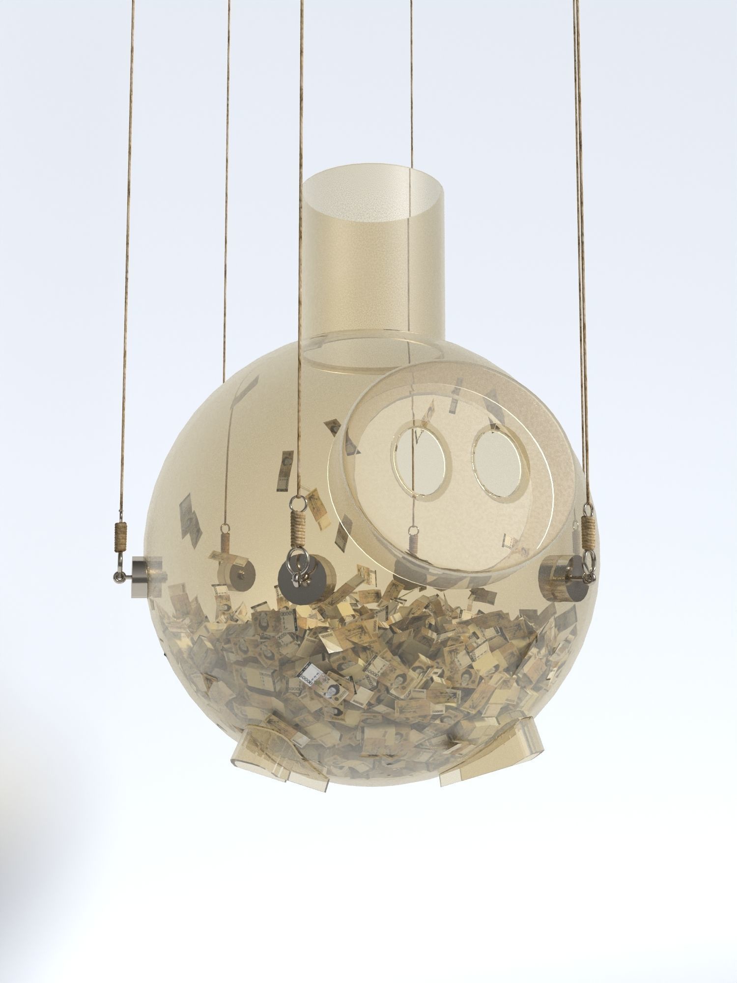 Glass piggy bank with money from series the squid game Netflix 3D model_1
