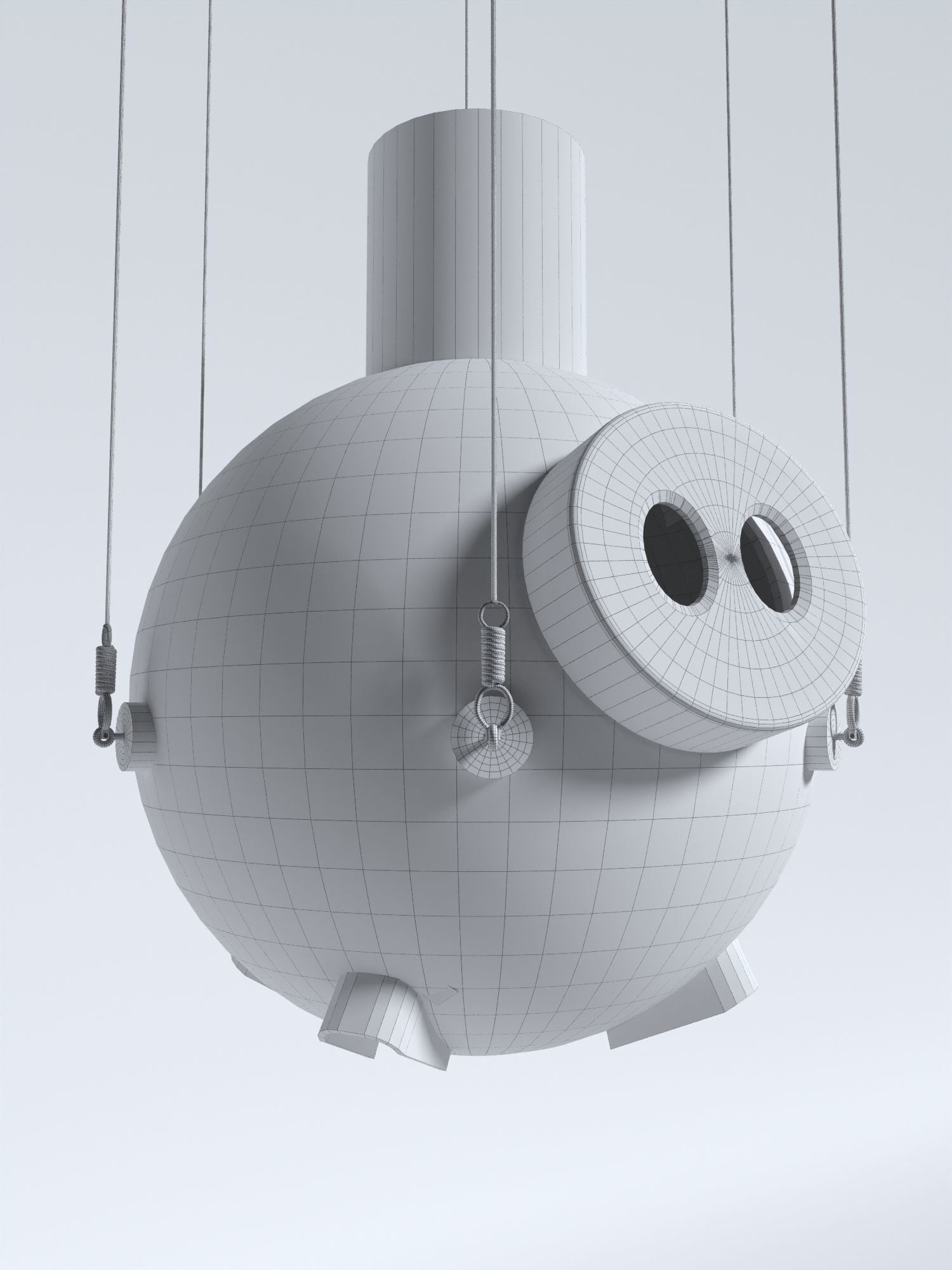 Glass piggy bank with money from series the squid game Netflix 3D model_8