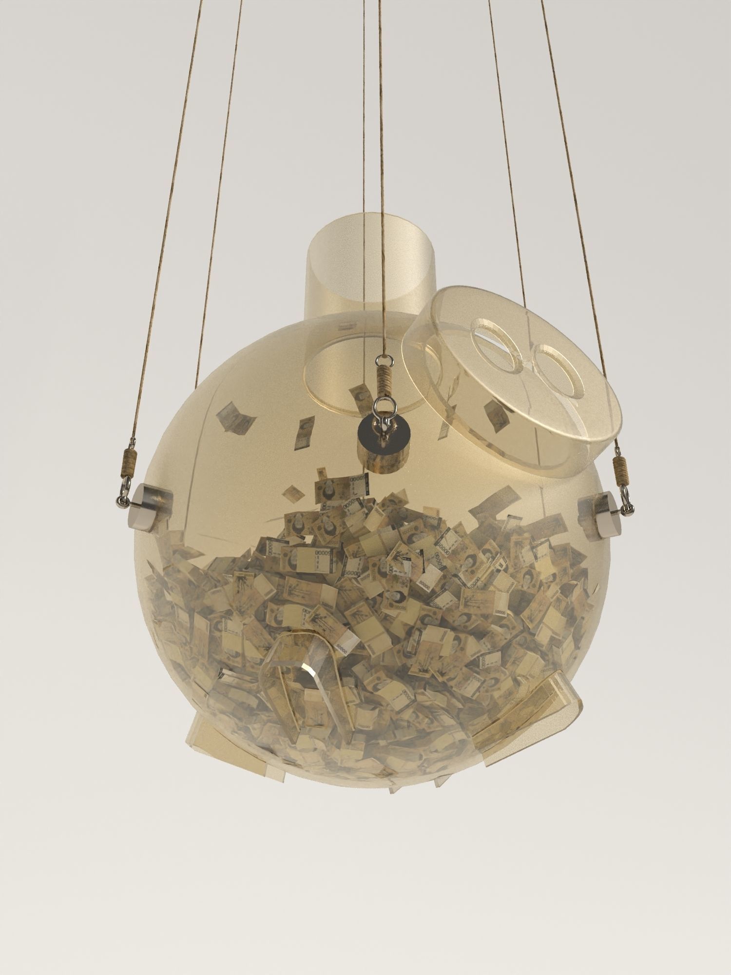 Glass piggy bank with money from series the squid game Netflix 3D model_0