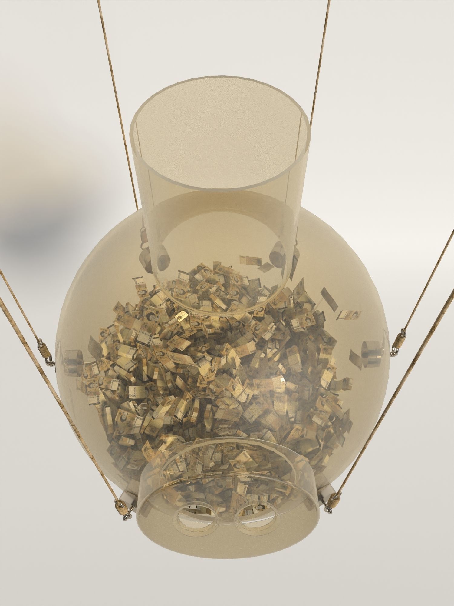 Glass piggy bank with money from series the squid game Netflix 3D model_7