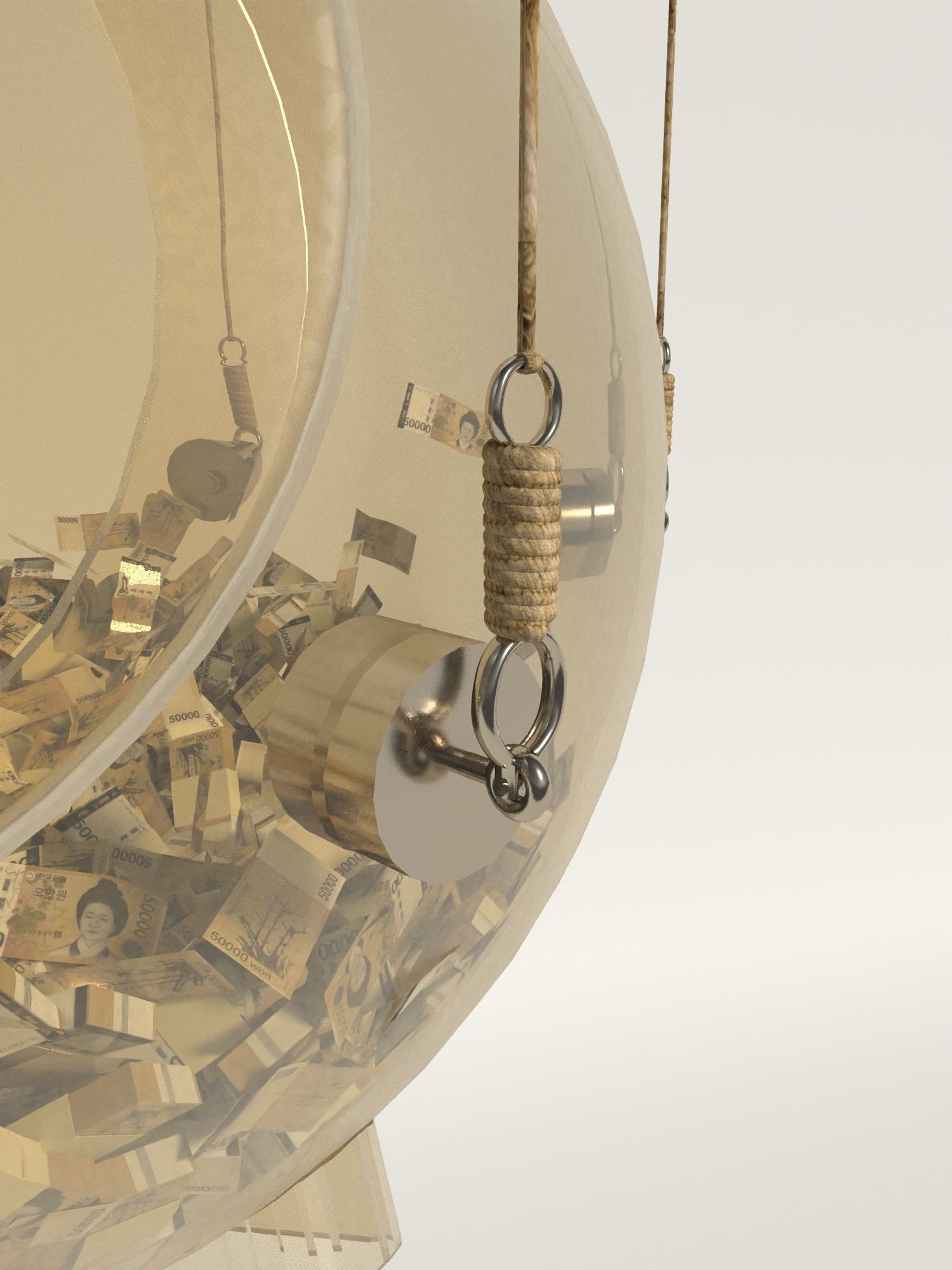 Glass piggy bank with money from series the squid game Netflix 3D model_3