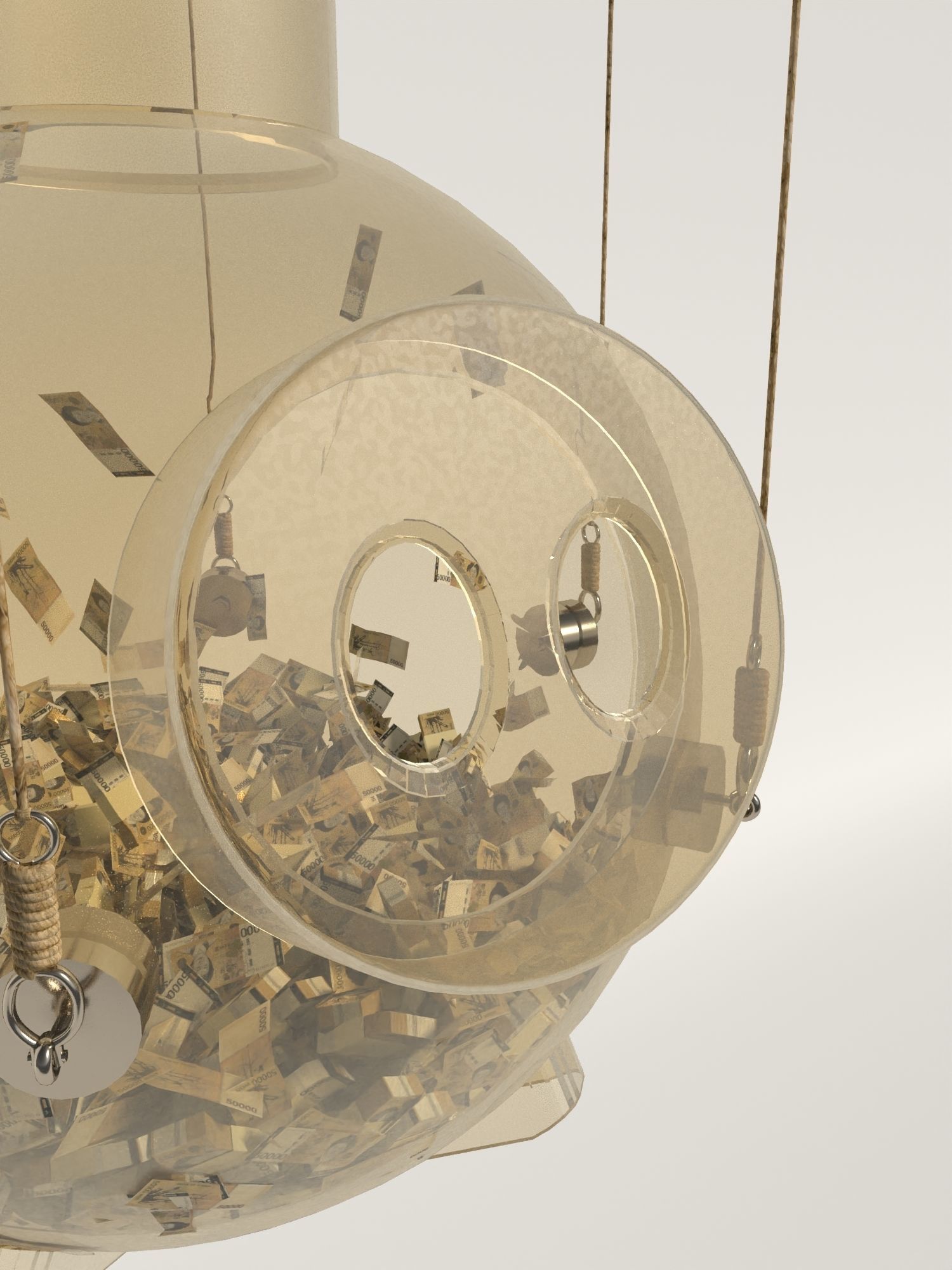 Glass piggy bank with money from series the squid game Netflix 3D model_6