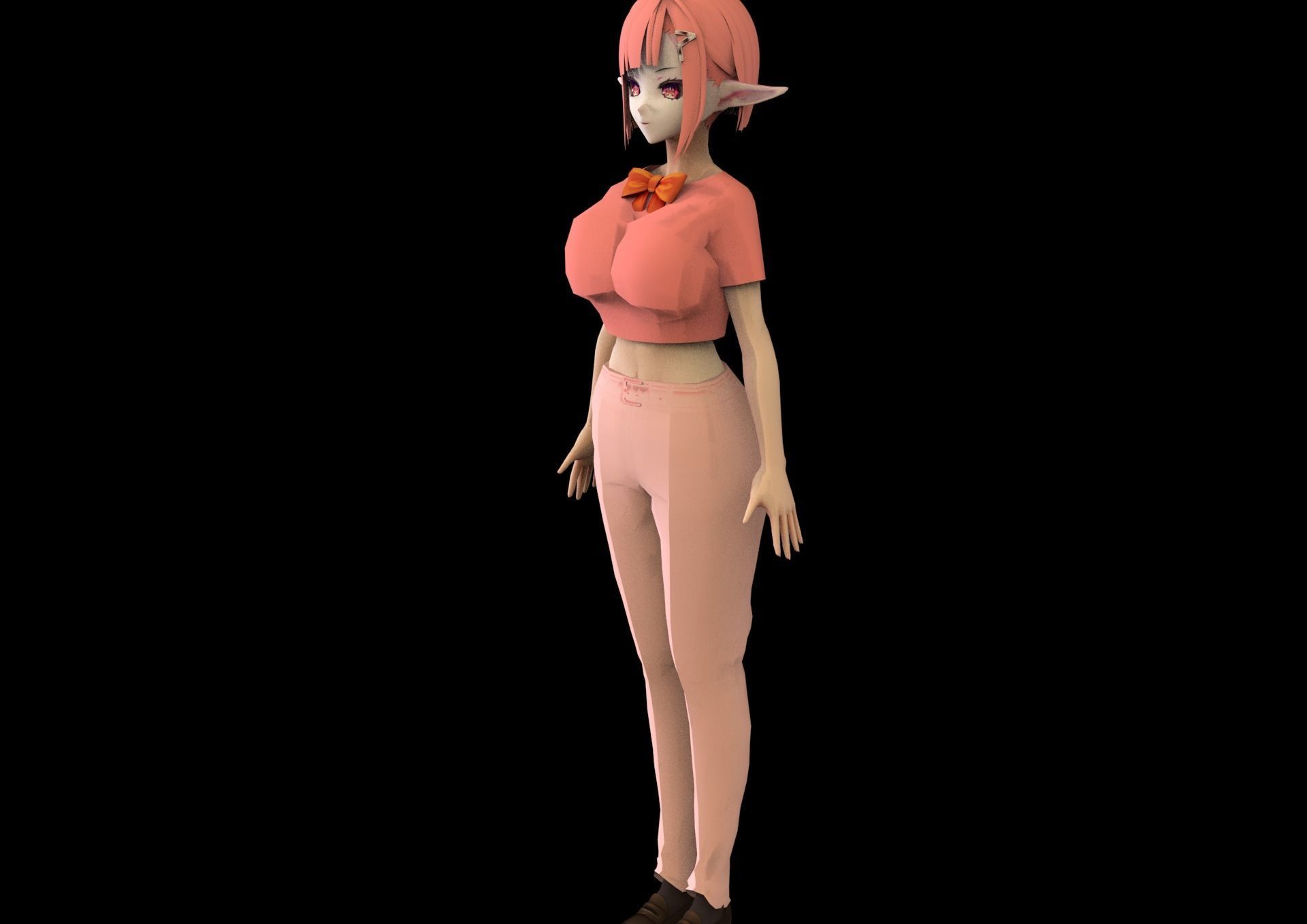 game ready Low Poly Anime Character 31 Low-poly 3D model_6