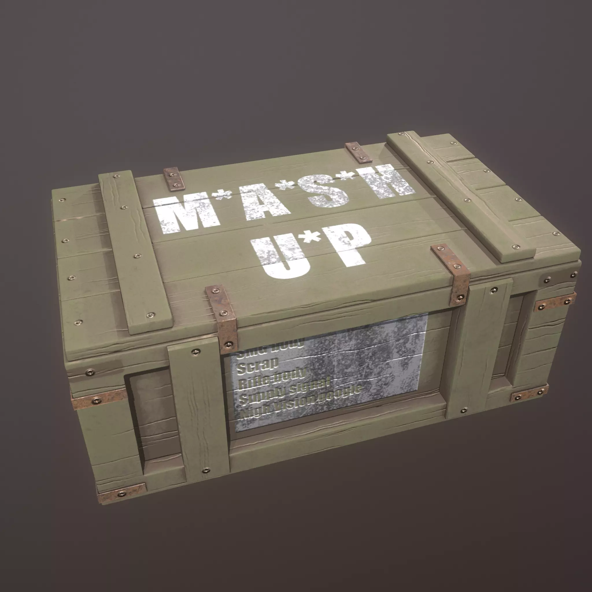 Militry Crate Free low-poly 3D model