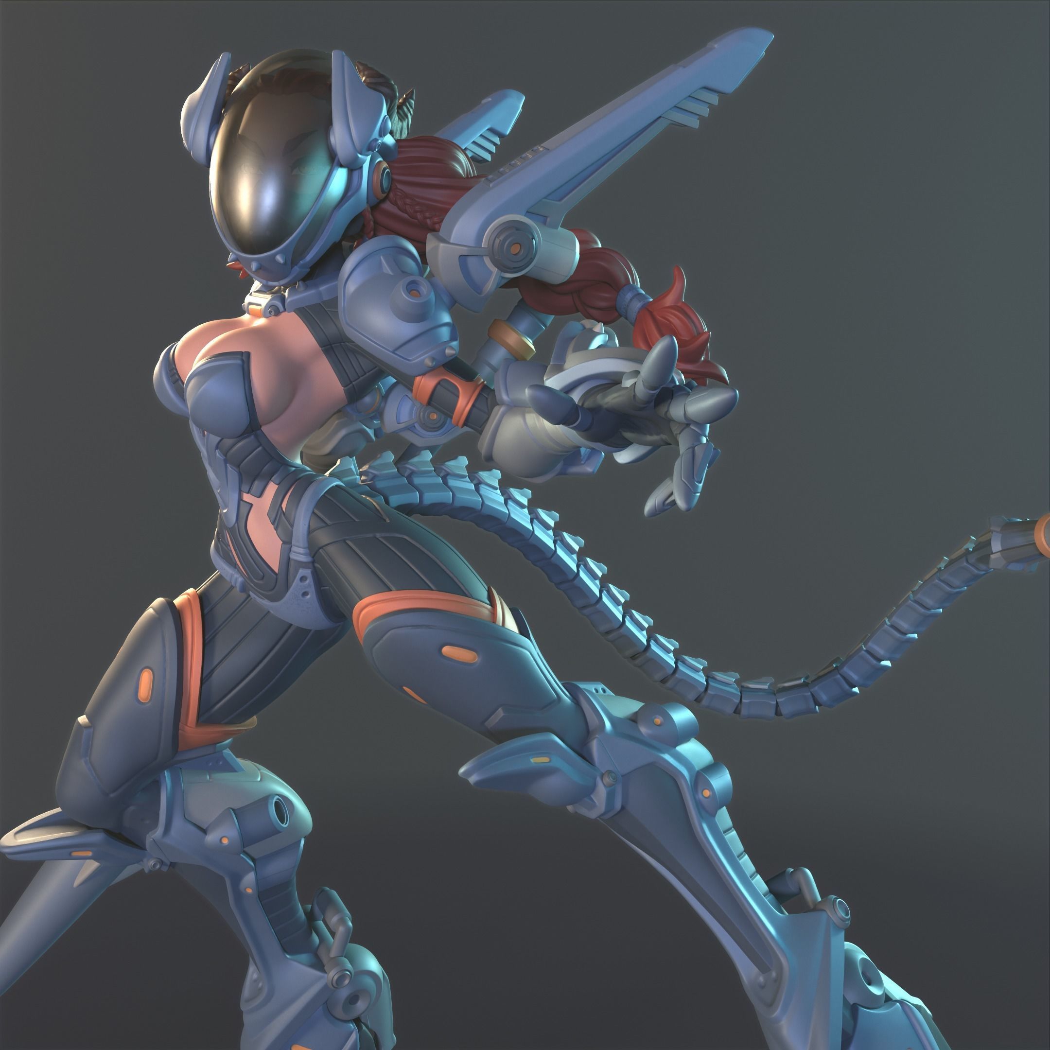 Anime Style Mecha Knight Odessa  Multi Versions SFW NSFW STL 3D print model_3